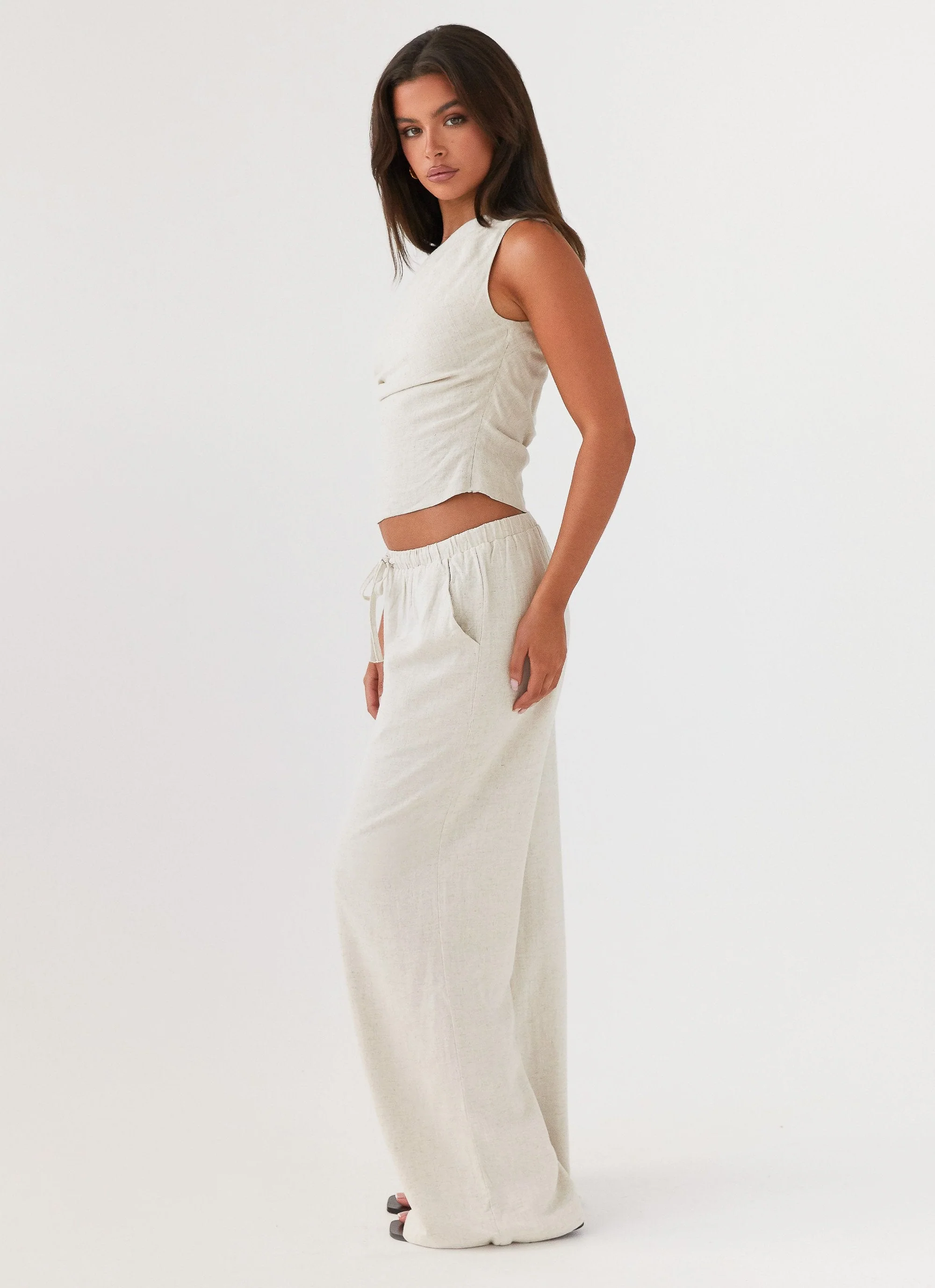Set Sail Linen Pants - Oat - Image 2
