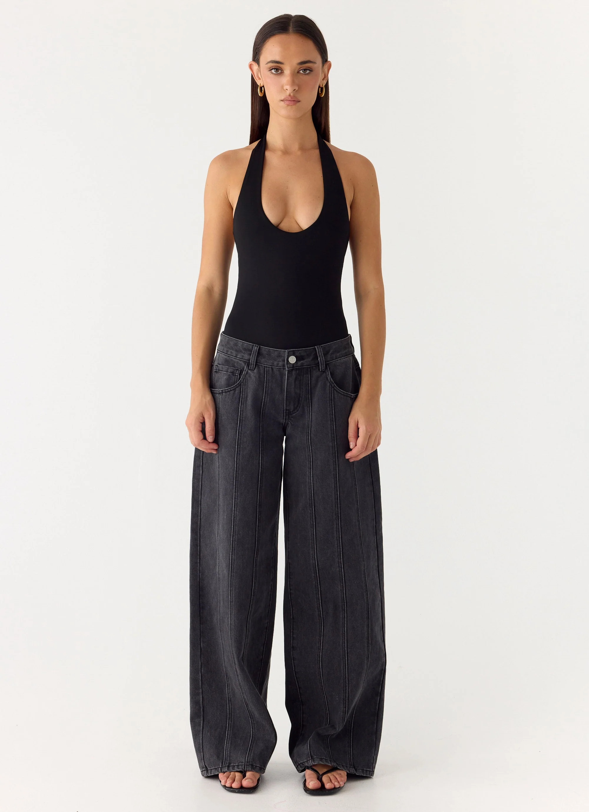 Set The Scene Halter Bodysuit - Black - Image 3