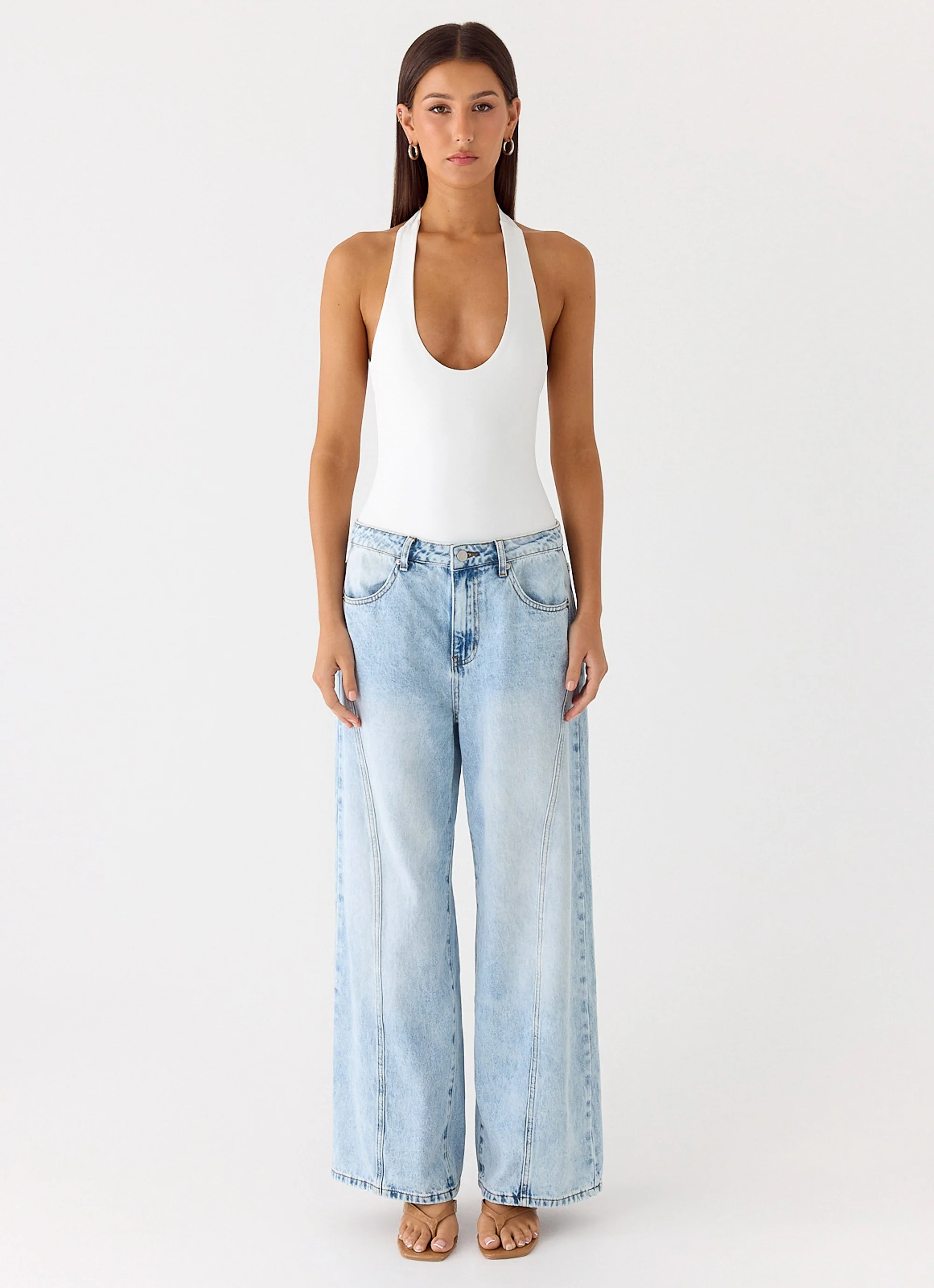 Set The Scene Halter Bodysuit - White - Image 2