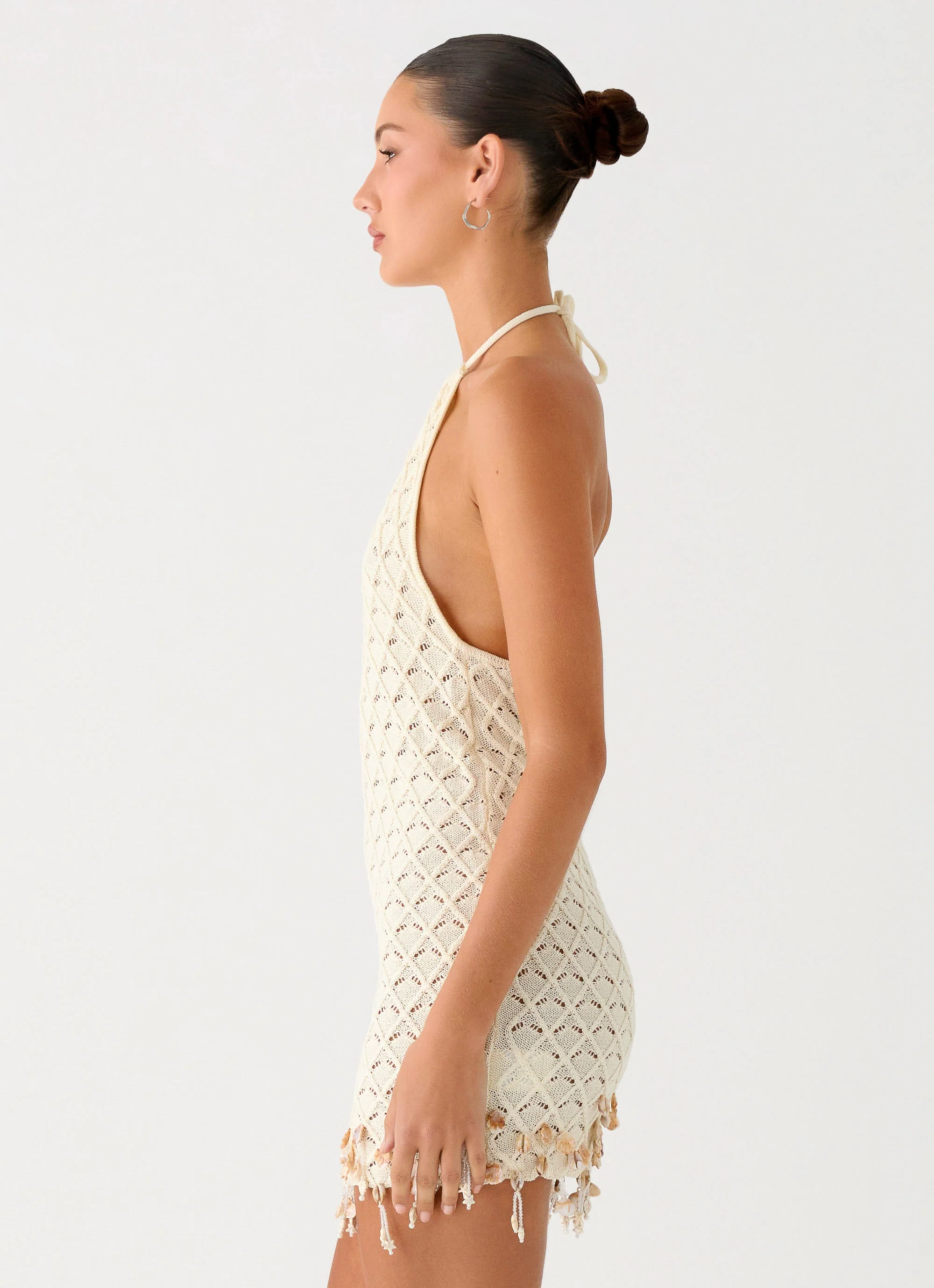 Shaeson Beaded Mini Dress - Ivory - Image 6