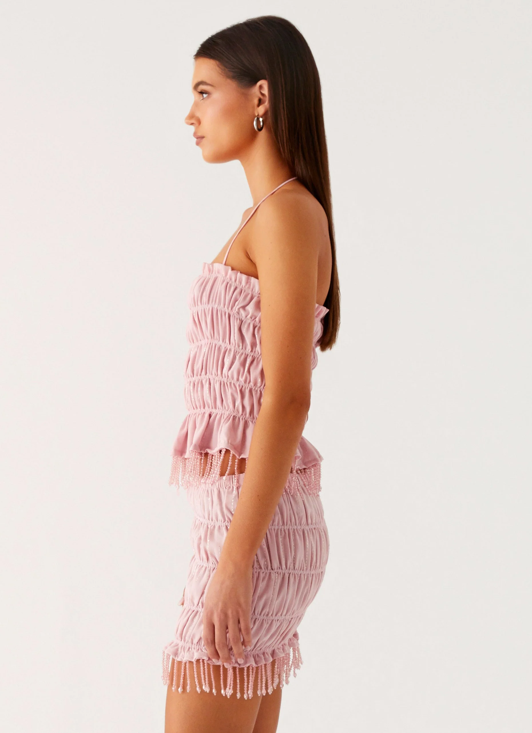Shari Beaded Halter Top - Pink - Image 3