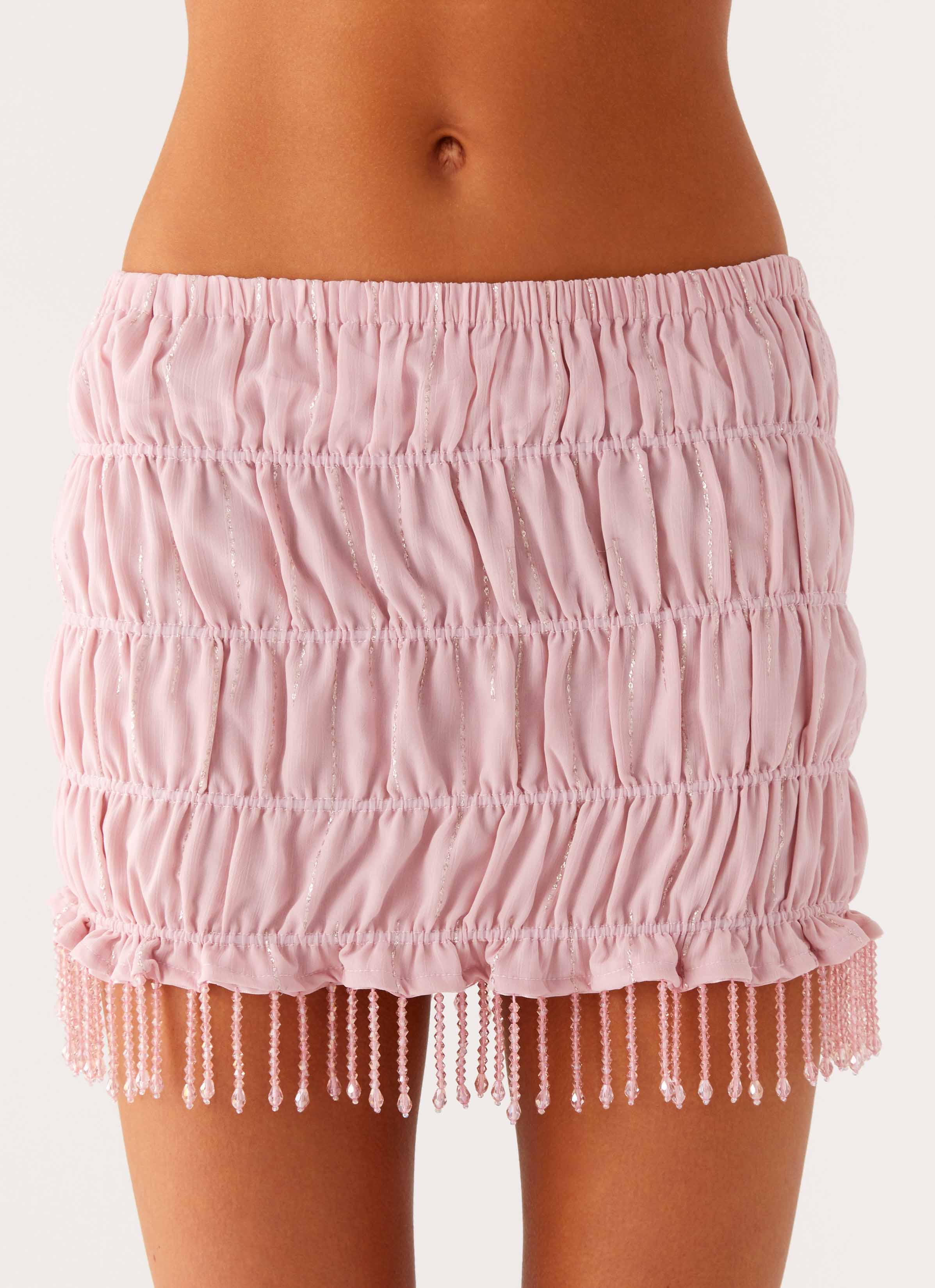 Shari Beaded Mini Skirt - Pink - Image 5