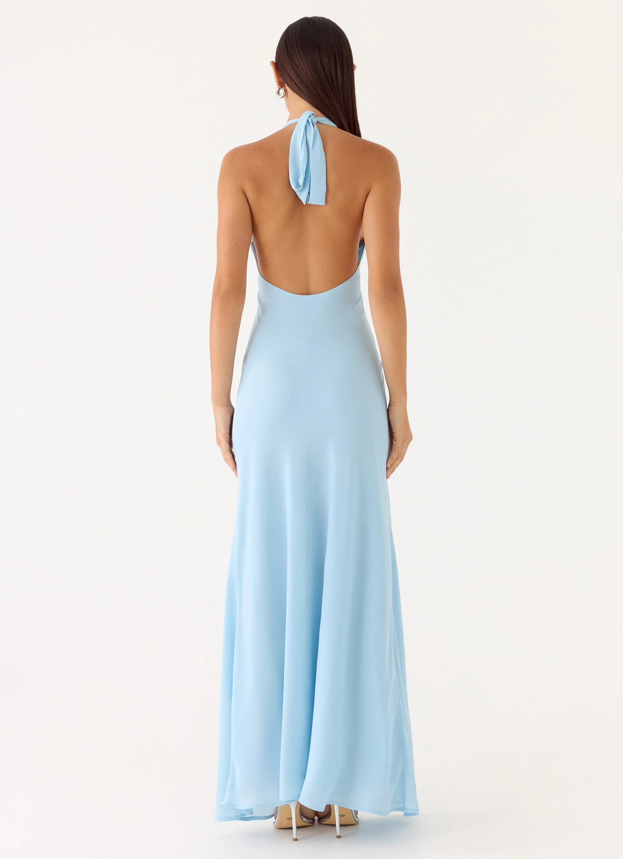 Sharpay Halter Maxi Dress - Pale Blue - Image 3