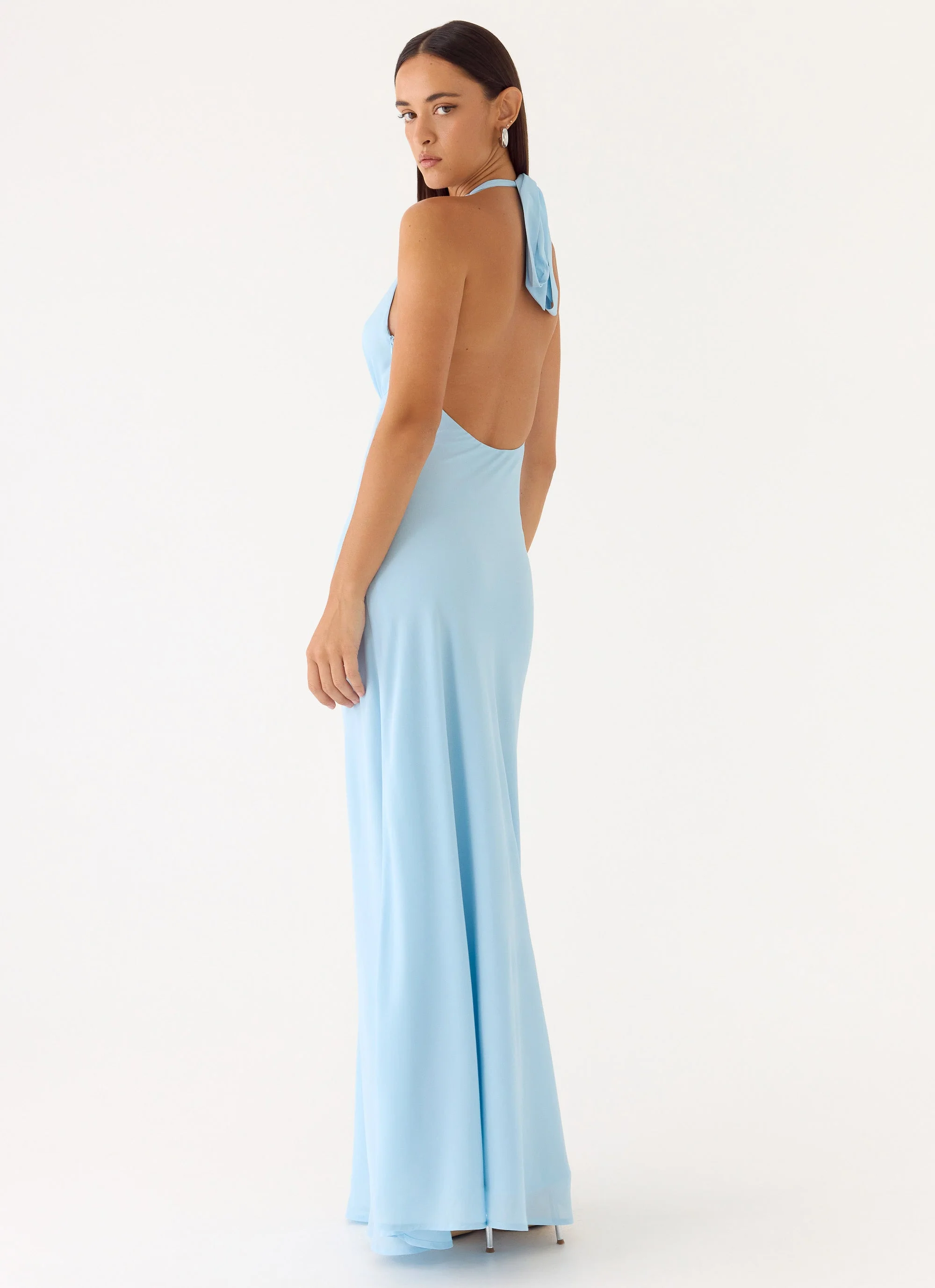 Sharpay Halter Maxi Dress - Pale Blue - Image 5