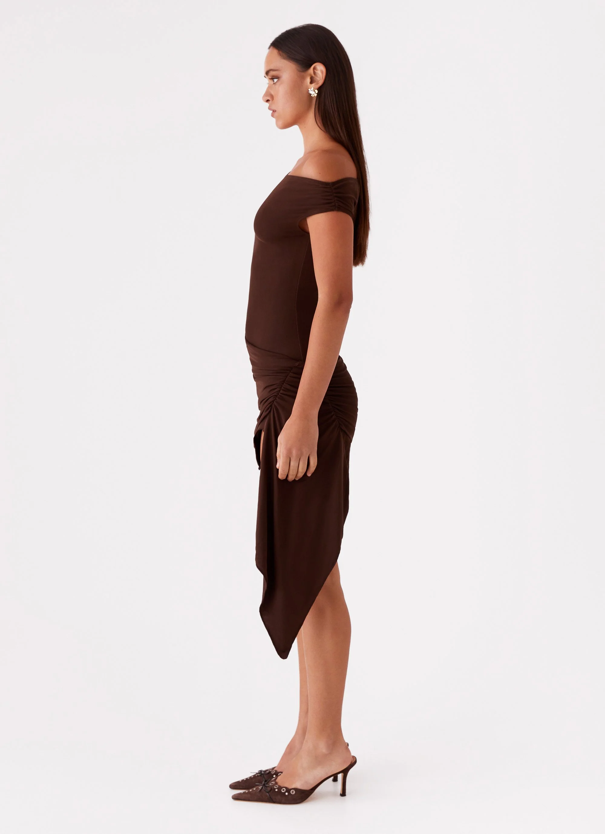 Shauna Mini Dress - Chocolate - Image 3
