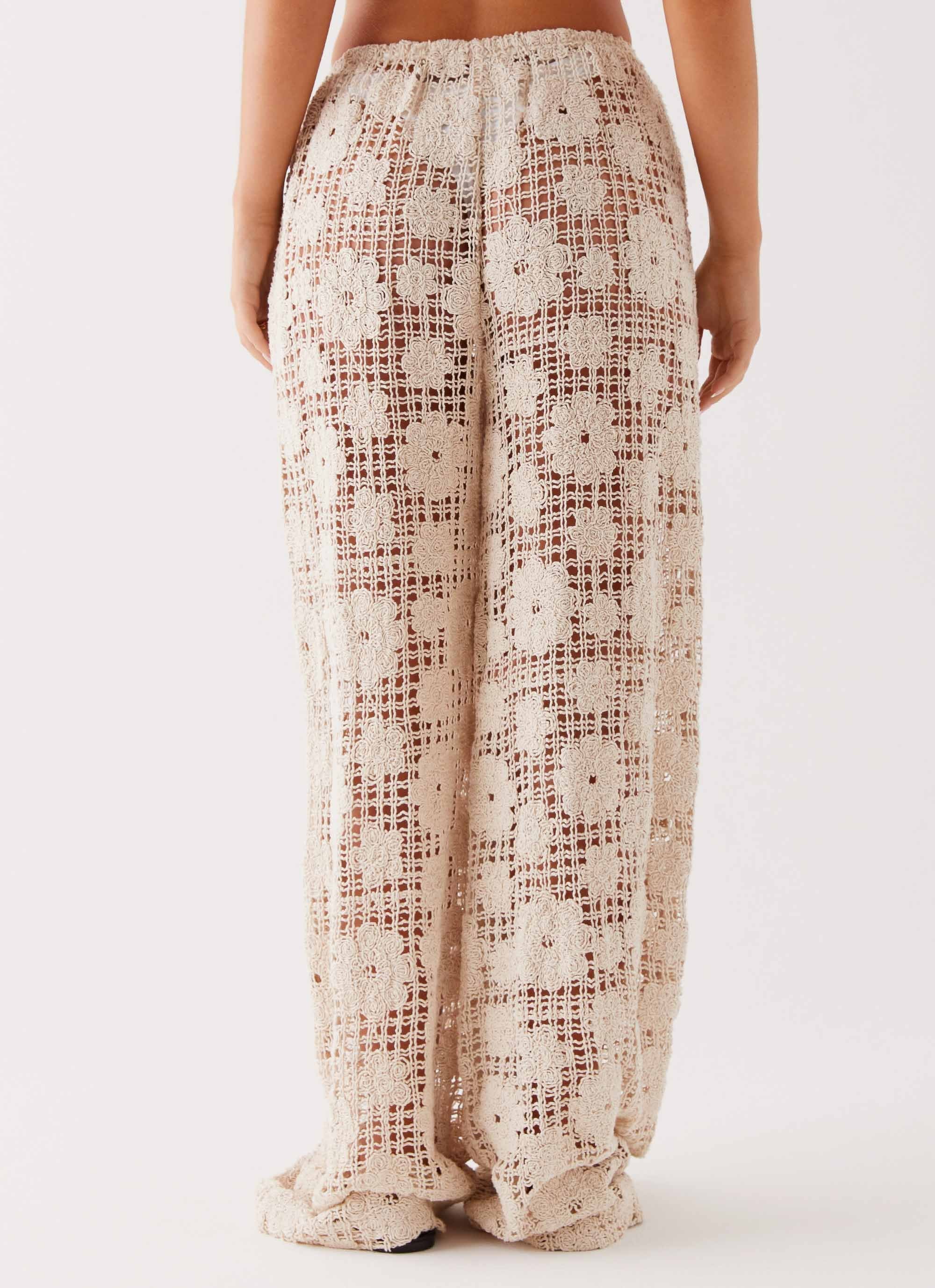 Shell Beach Crochet Pants - Ivory - Image 4