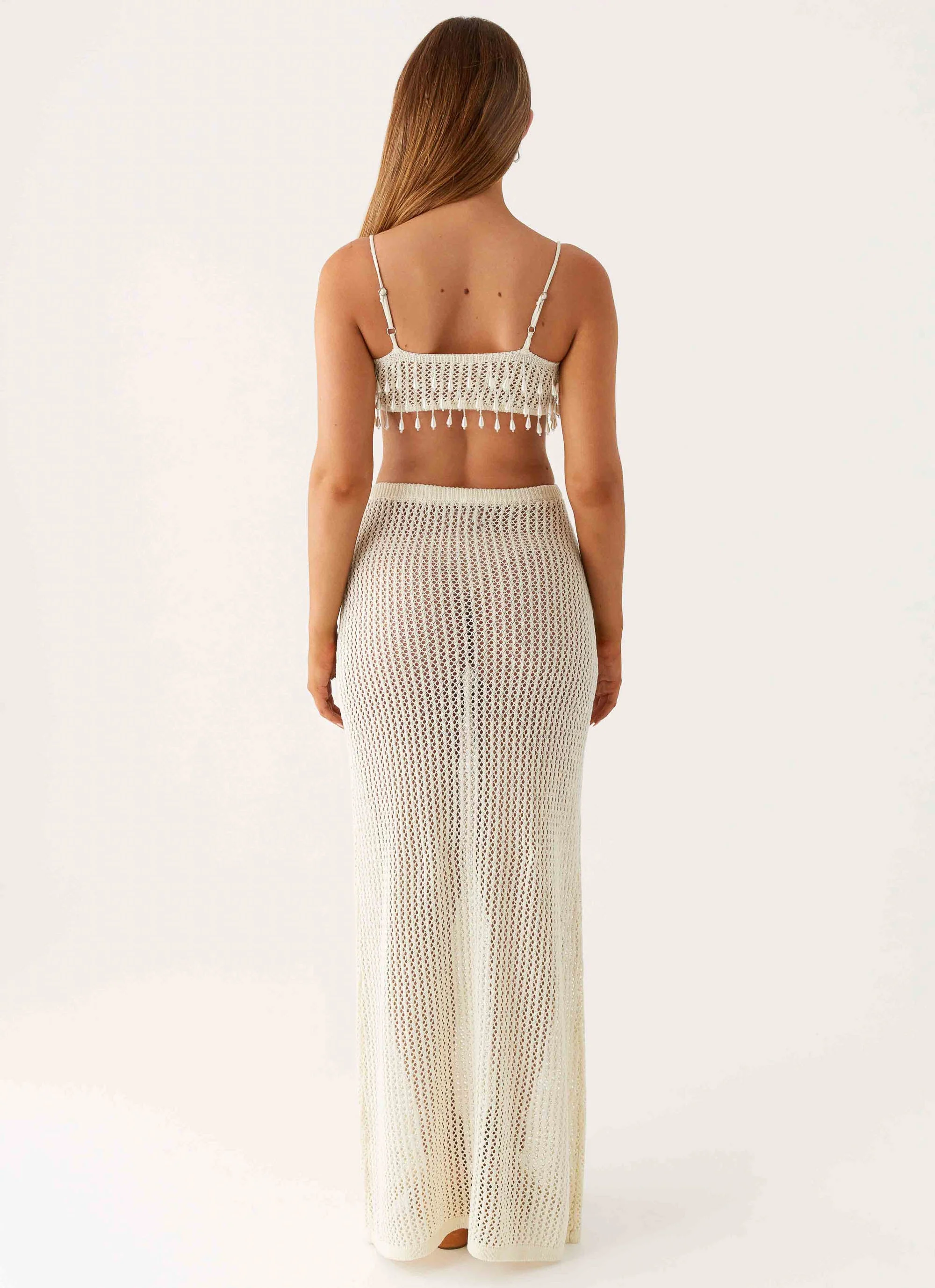 Shellbound Crochet Maxi Dress - Ivory - Image 6