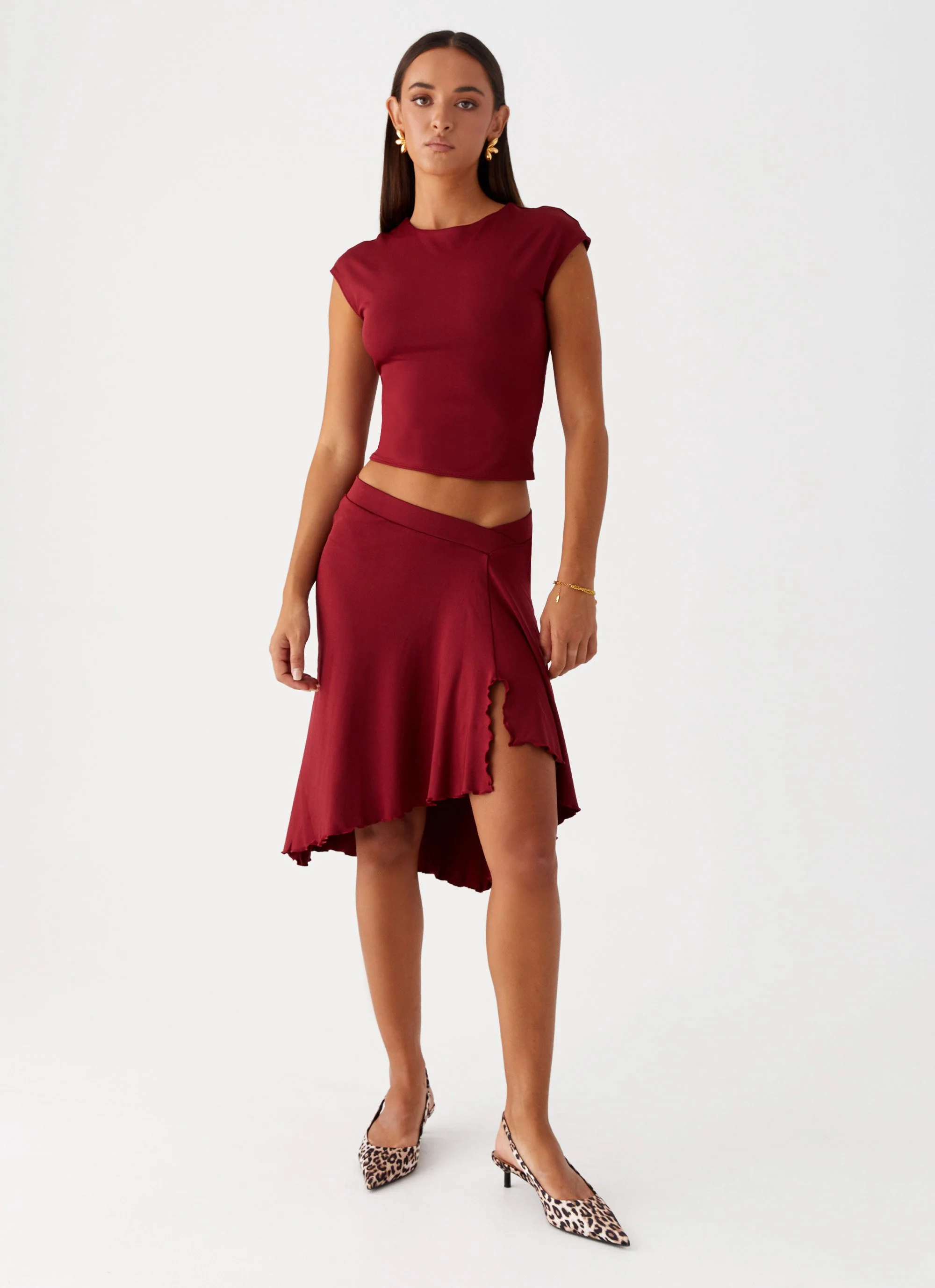 Shes A Lady Midi Skirt - Red - Image 6