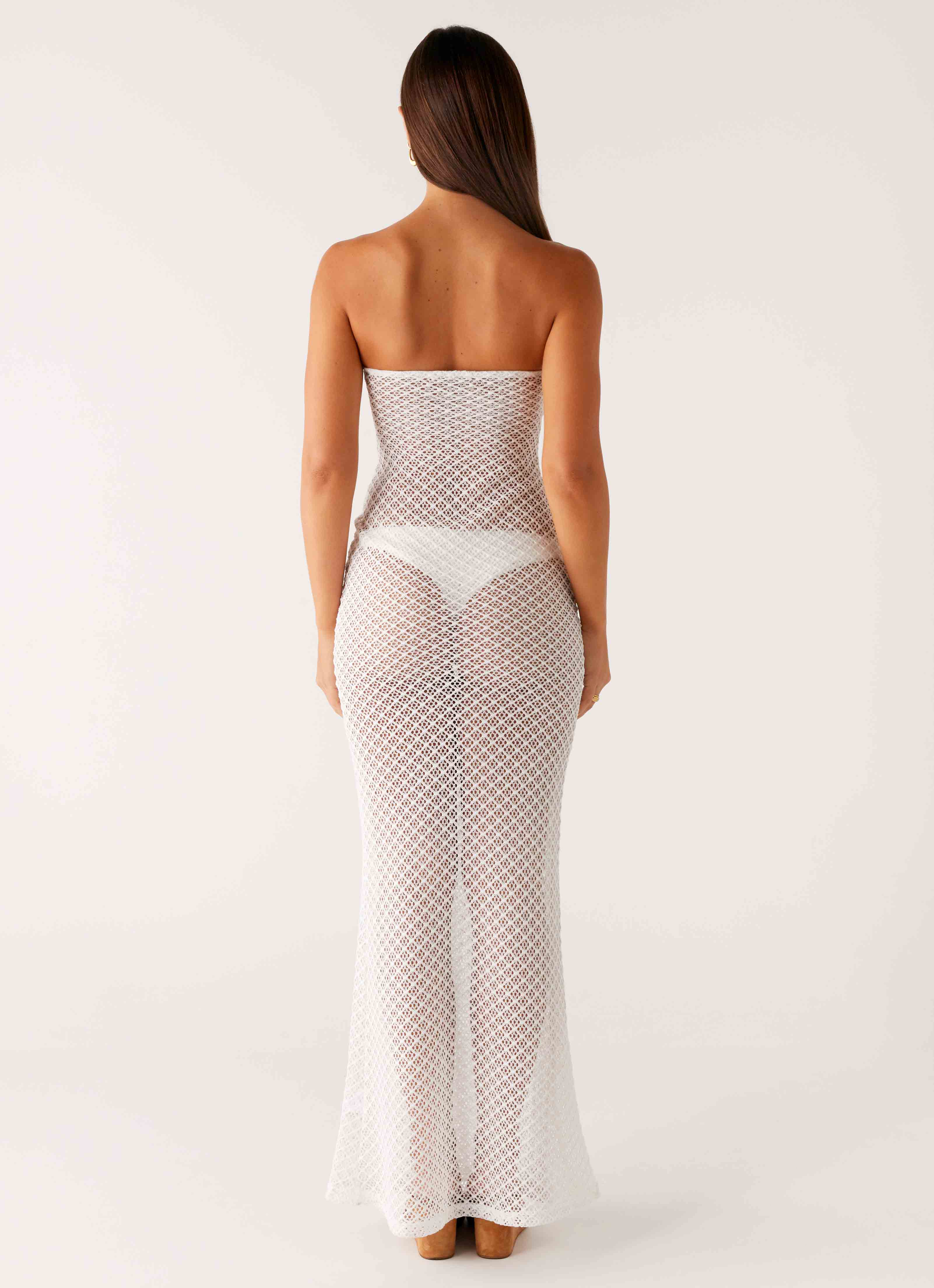 Showcase Crochet Maxi Dress - Ivory - Image 4