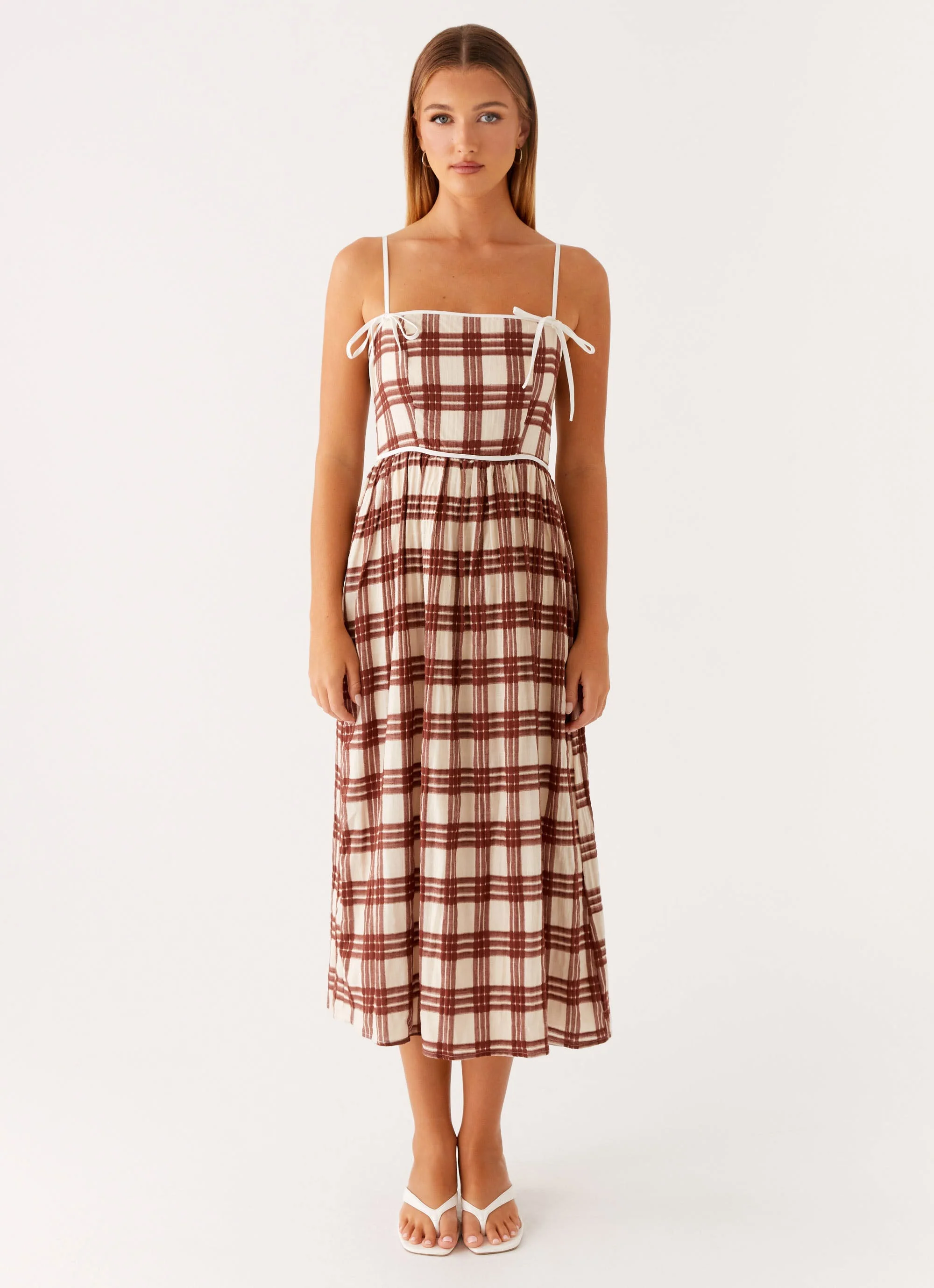 Shyanne Midi Dress - Chocolate Check - Image 2