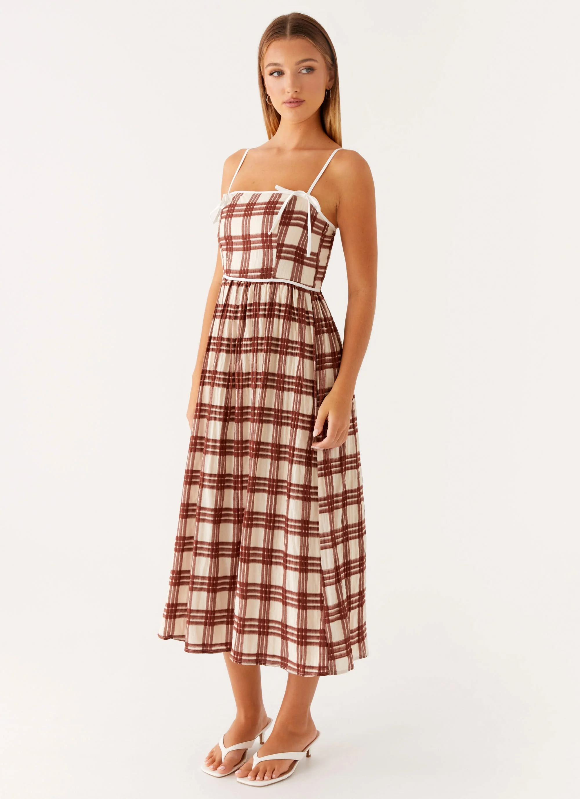 Shyanne Midi Dress - Chocolate Check - Image 3