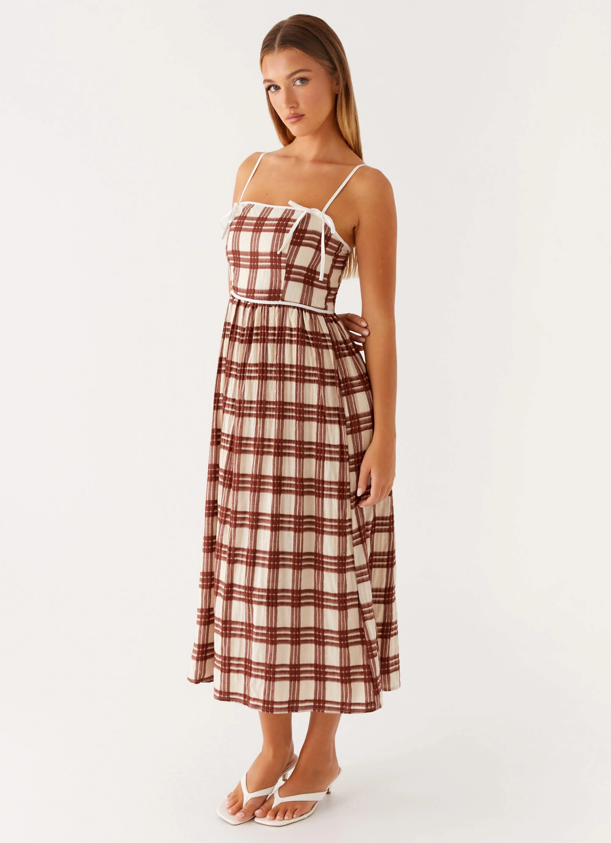 Shyanne Midi Dress - Chocolate Check - Image 5