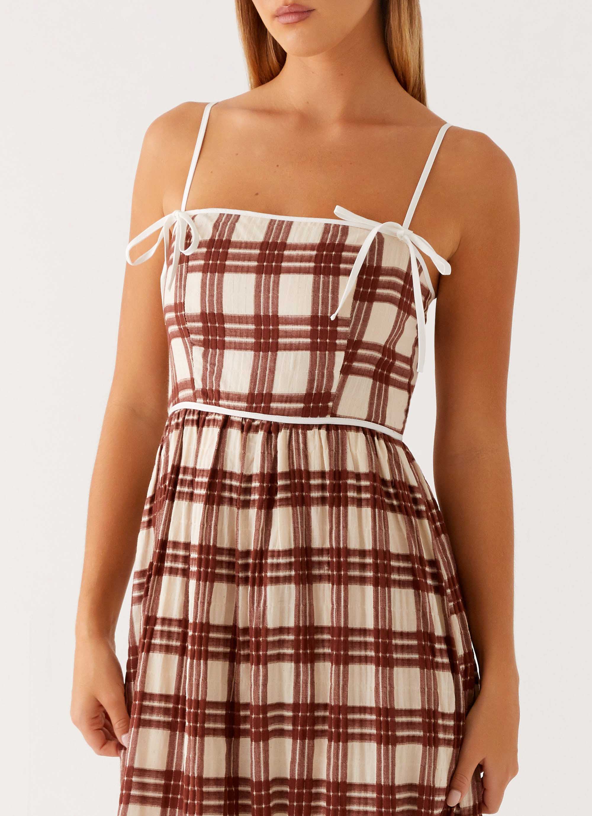 Shyanne Midi Dress - Chocolate Check - Image 6
