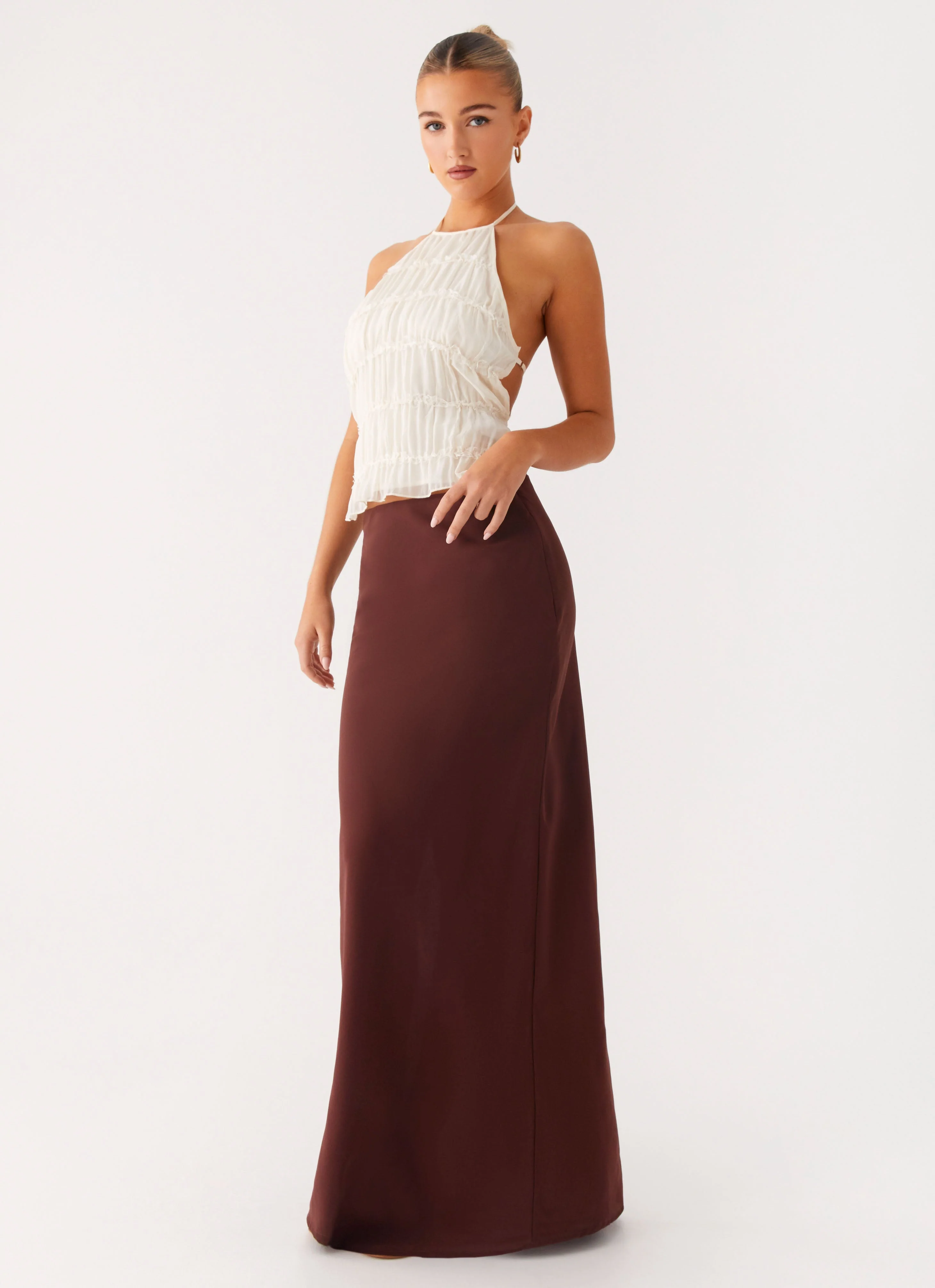 Sienna Sunset Maxi Skirt - Chocolate - Image 6