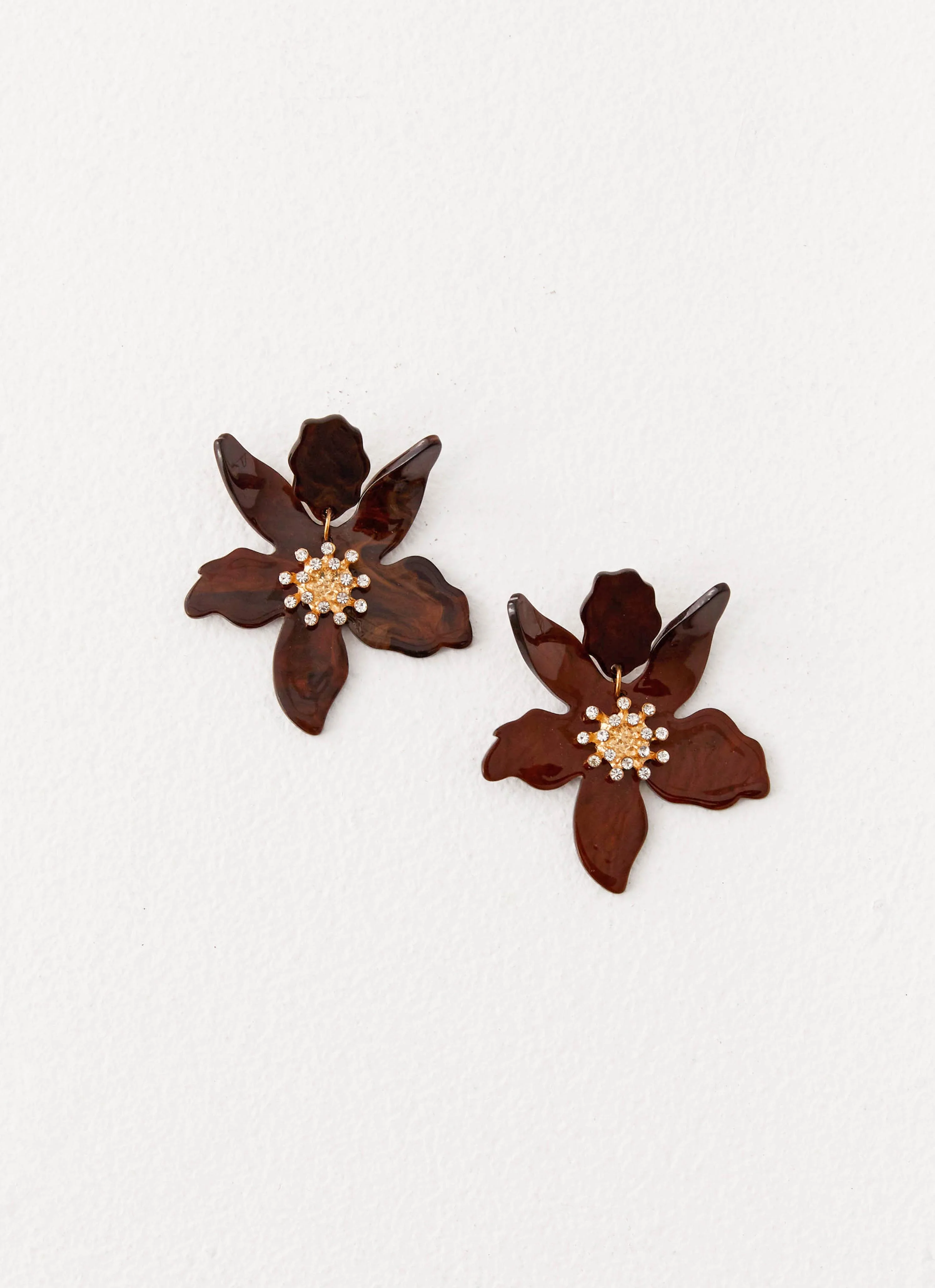 Siesta Flower Earrings - Brown - Image 4