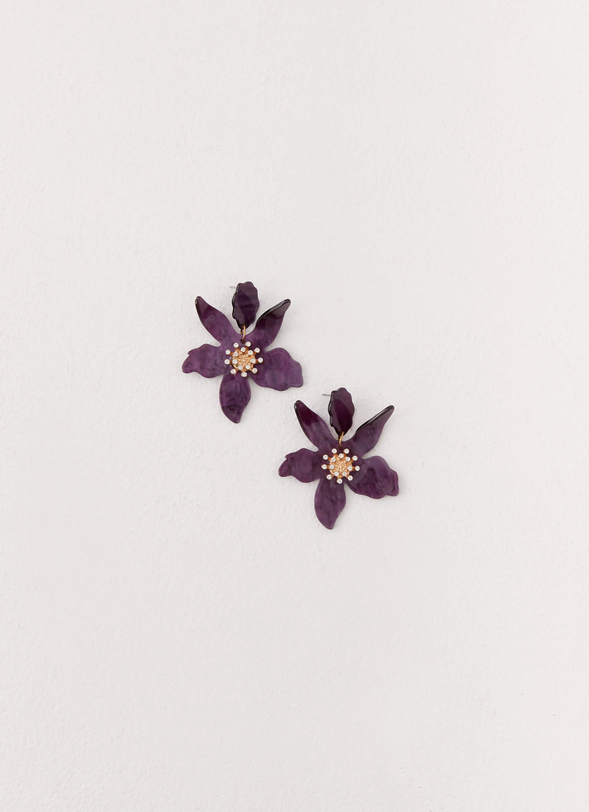 Siesta Flower Earrings - Purple - Image 2