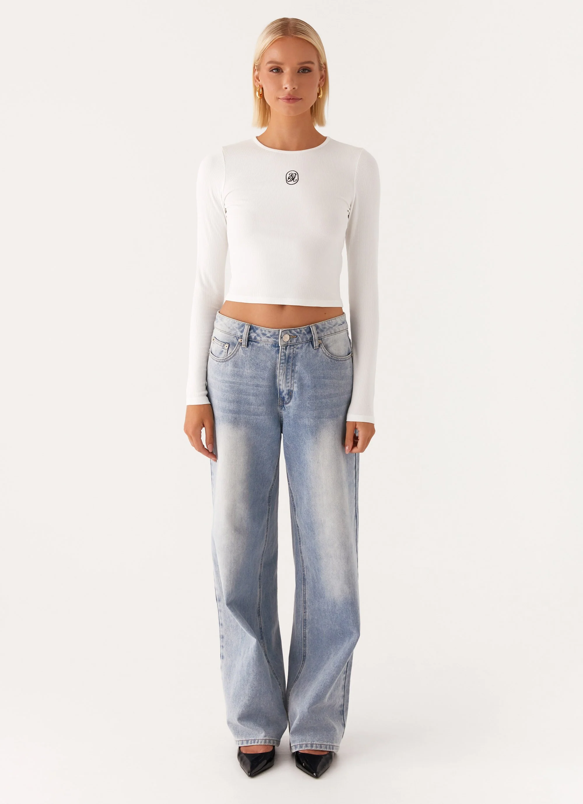 Signature Monogram Long Sleeve Tee - Off White - Image 2