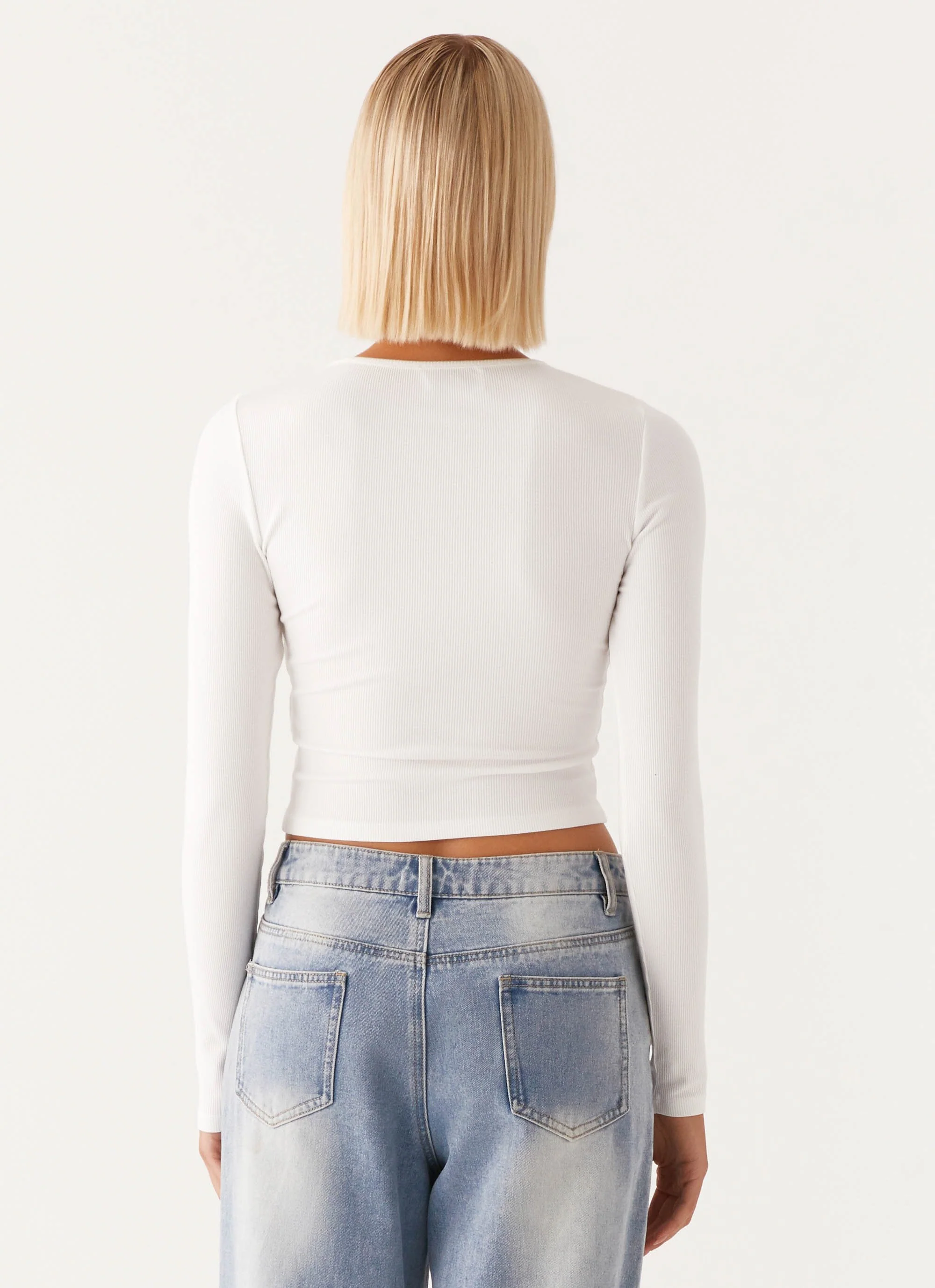 Signature Monogram Long Sleeve Tee - Off White - Image 4