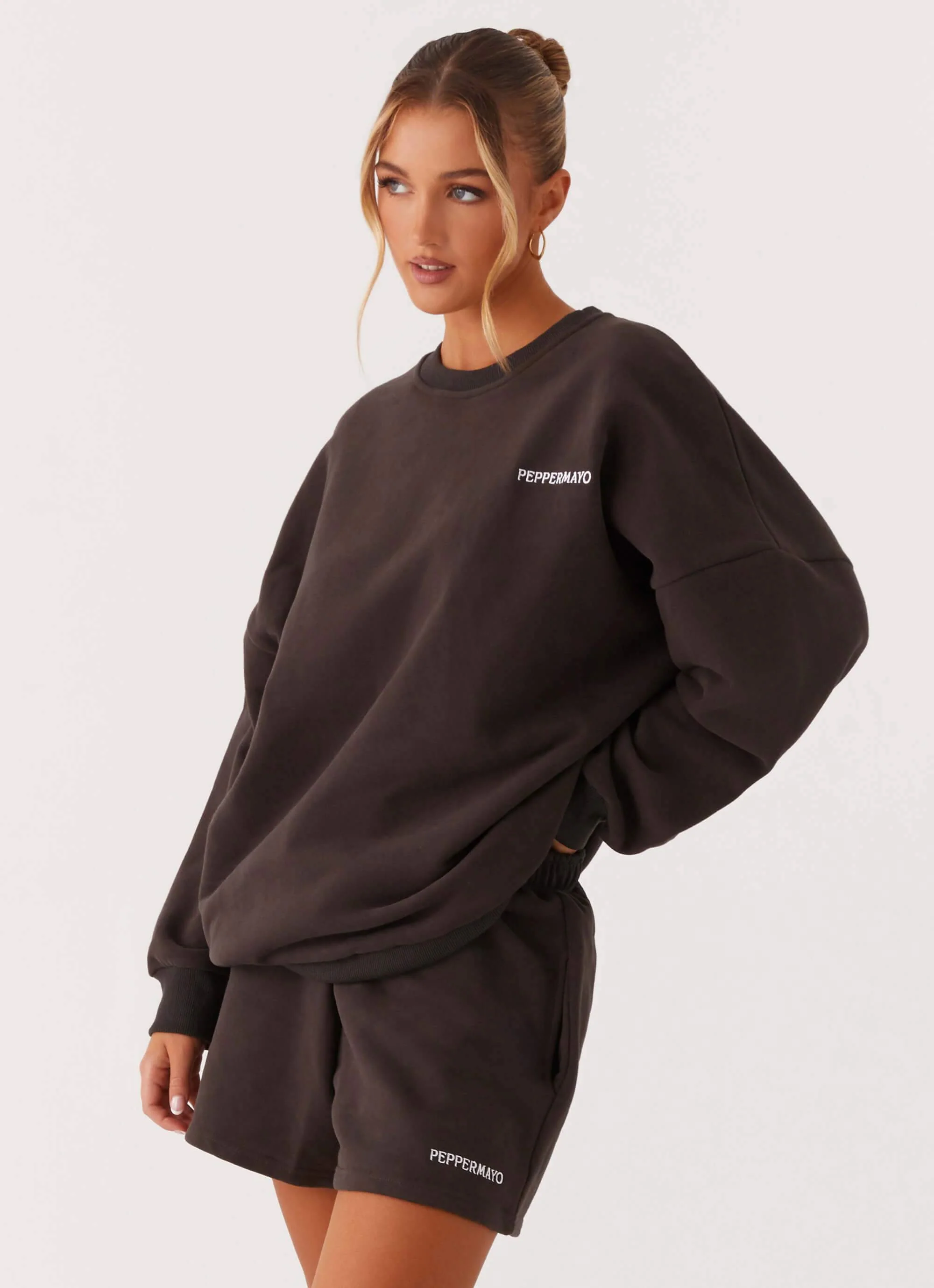 Signature Oversized Sweatshirt - Charcoal - Image 4