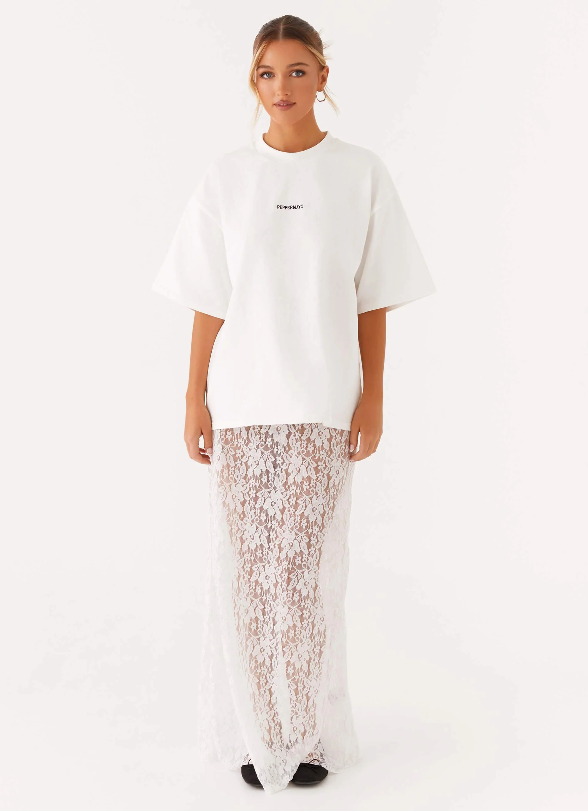 Signature Oversized Tee - White - Image 4
