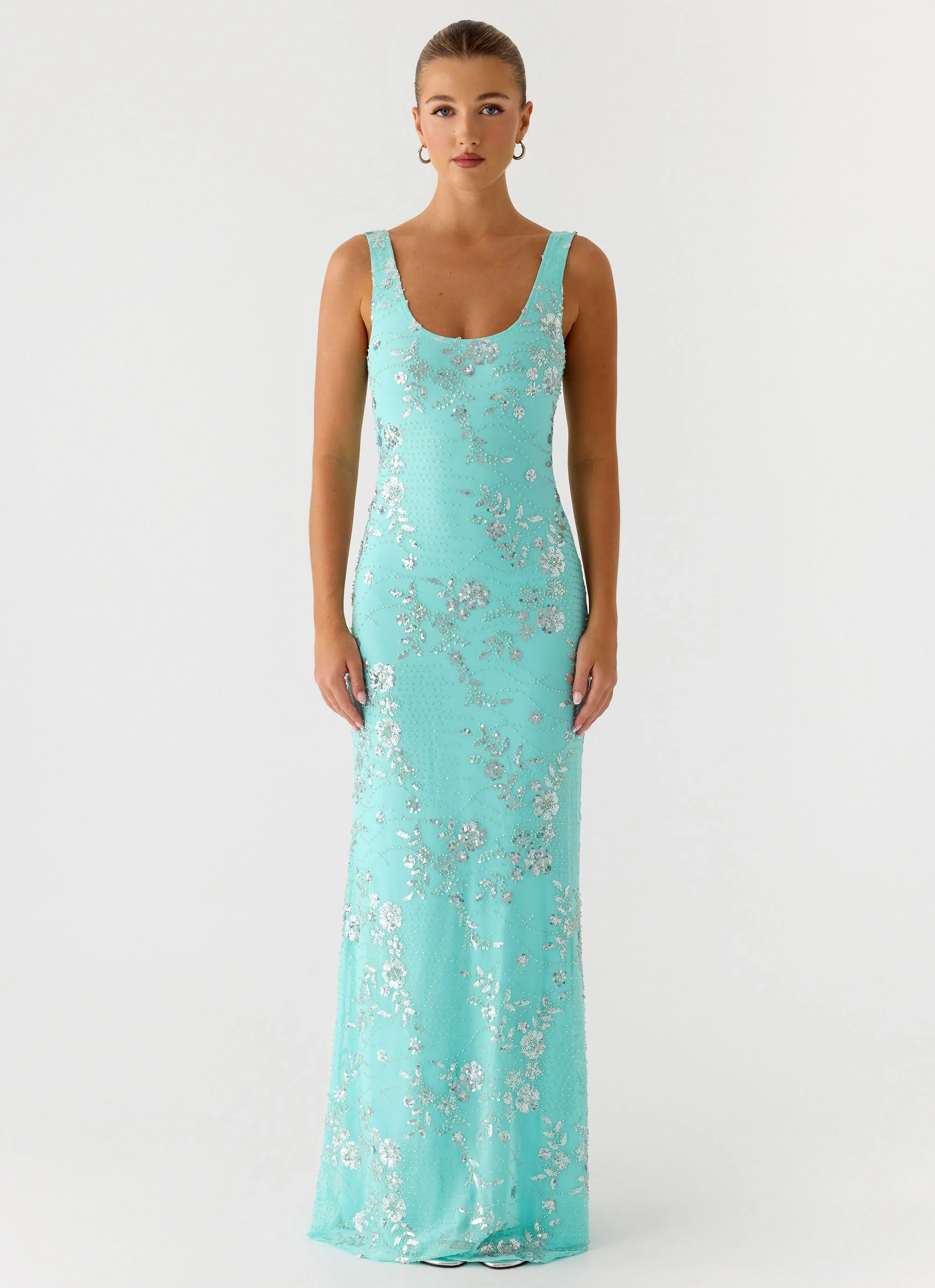 Silvana Maxi Dress - Aqua - Image 3