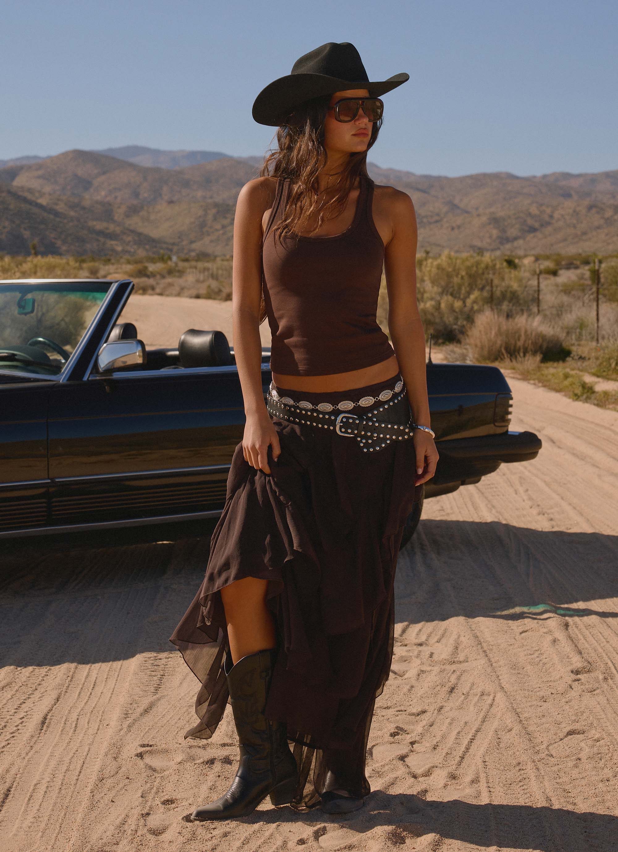 Silvanna Maxi Skirt - Chocolate - Image 3