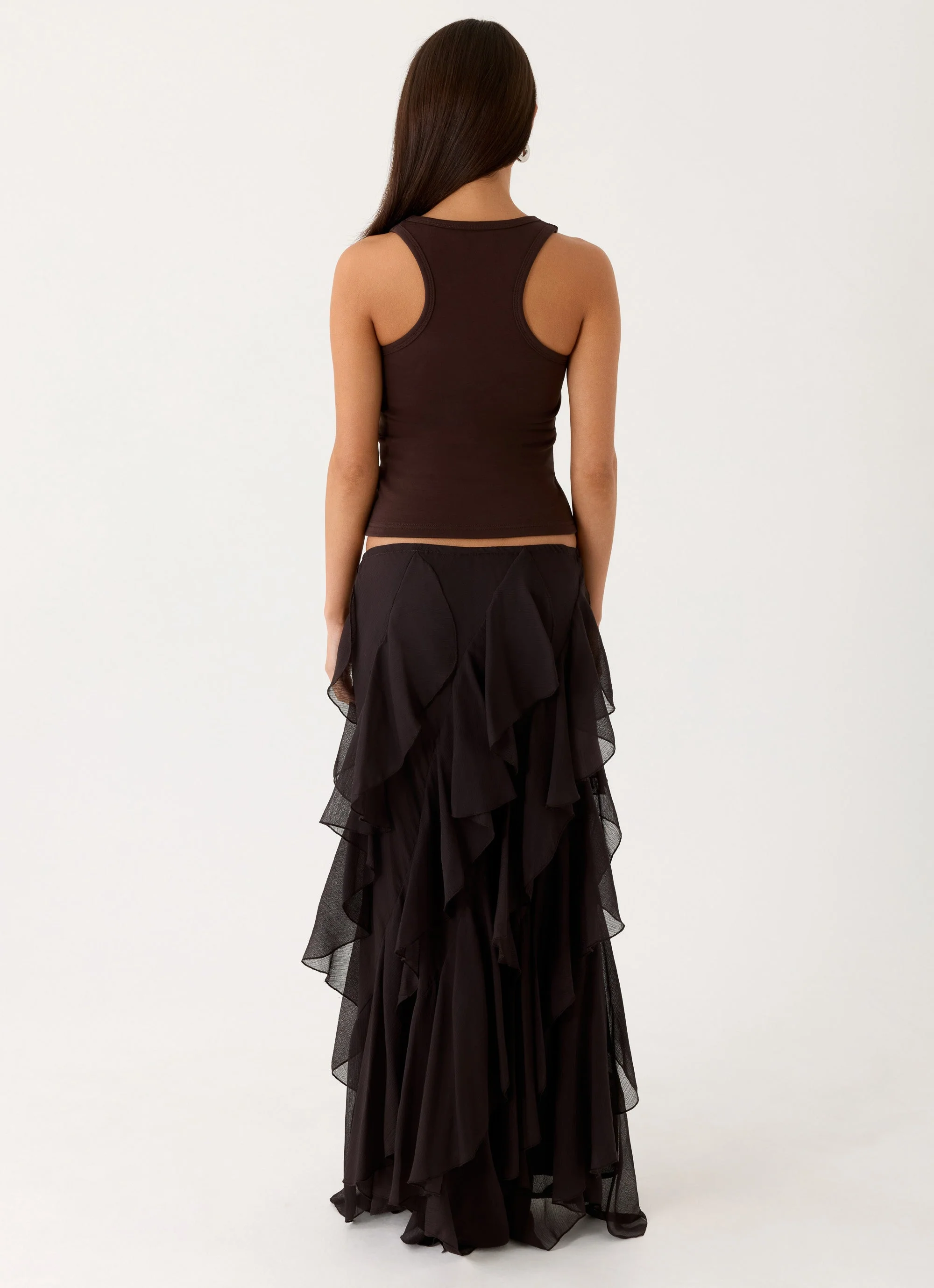 Silvanna Maxi Skirt - Chocolate - Image 5