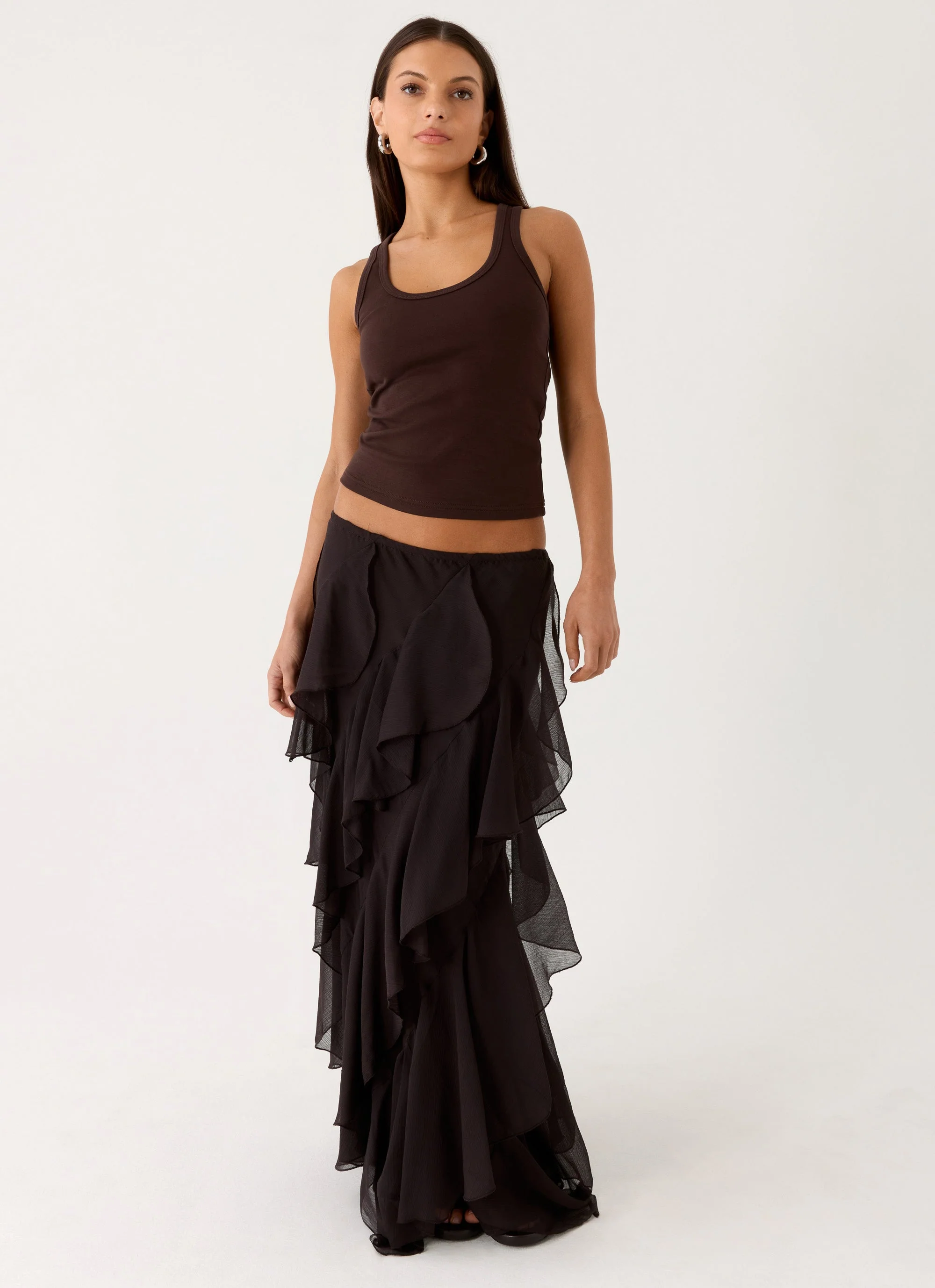 Silvanna Maxi Skirt - Chocolate - Image 7