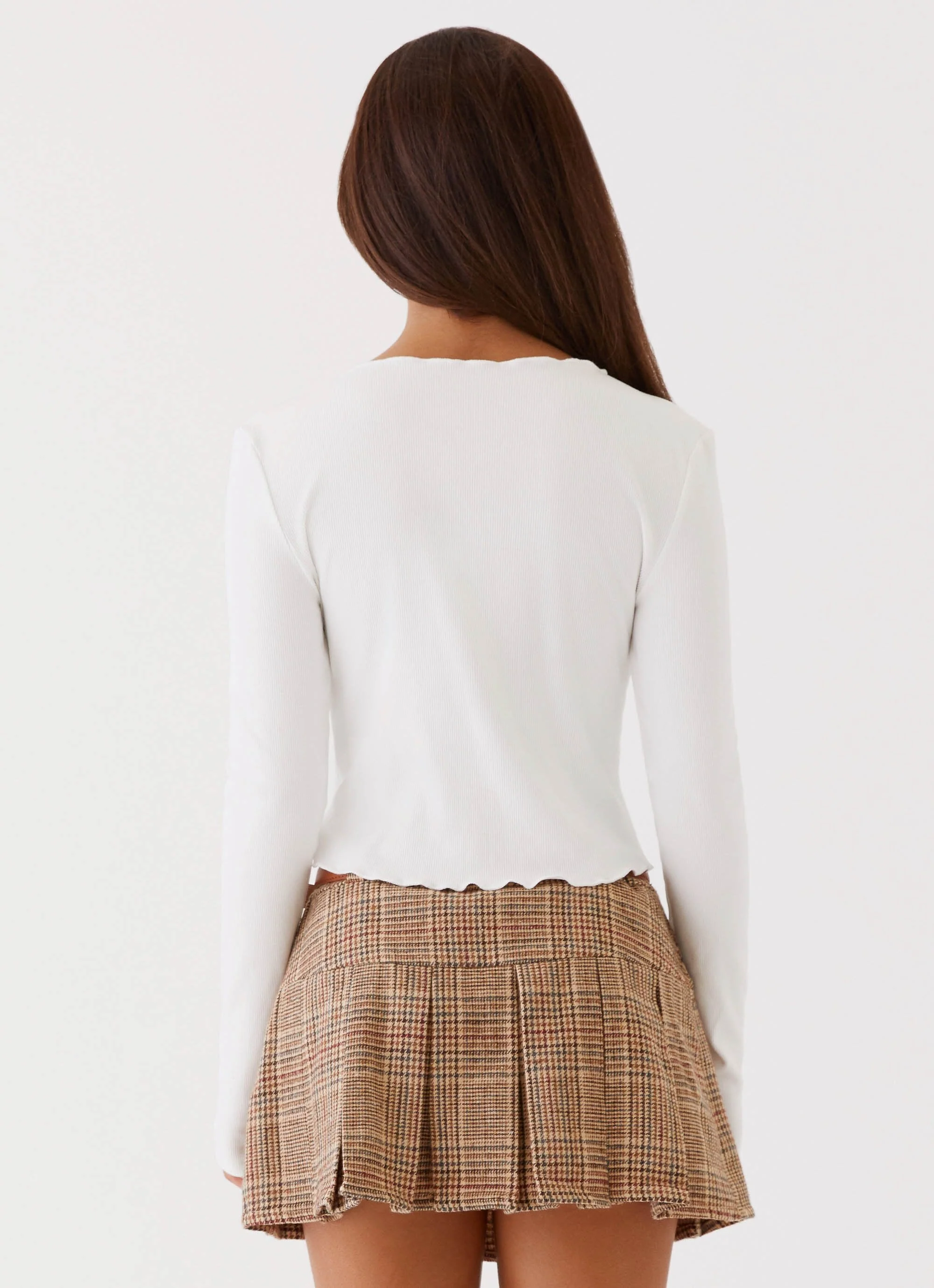 Simone Long Sleeve Bow Top - White - Image 4