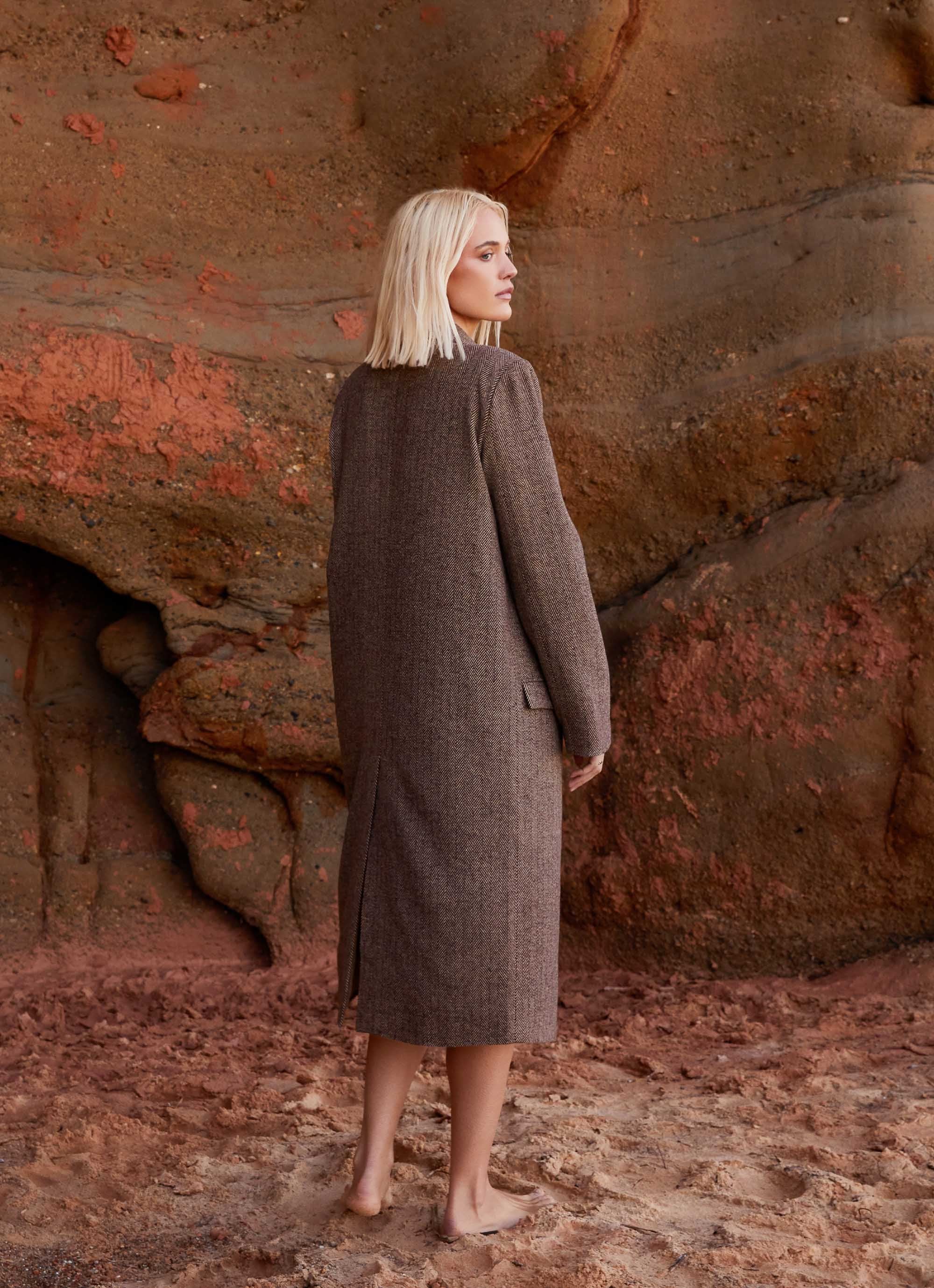 Since Way Back Longline Coat - Brown - Image 2