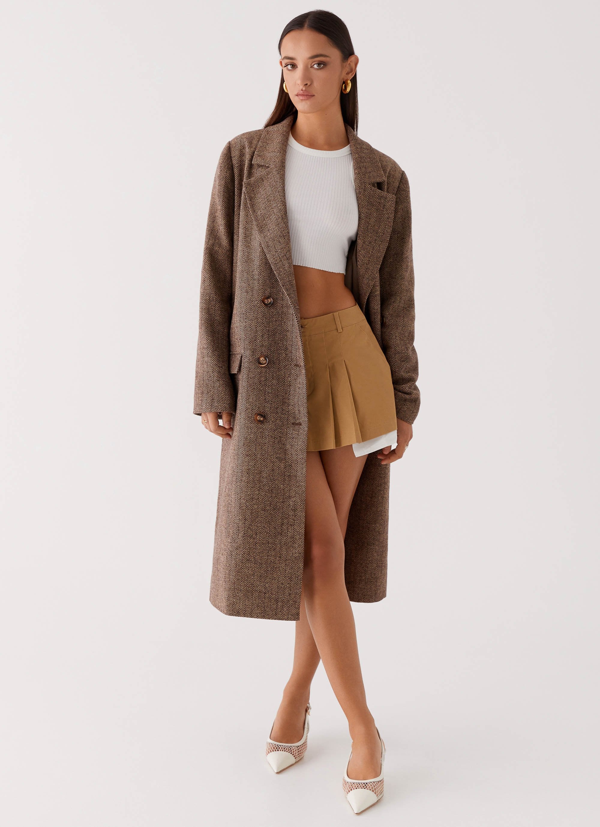 Since Way Back Longline Coat - Brown - Image 5