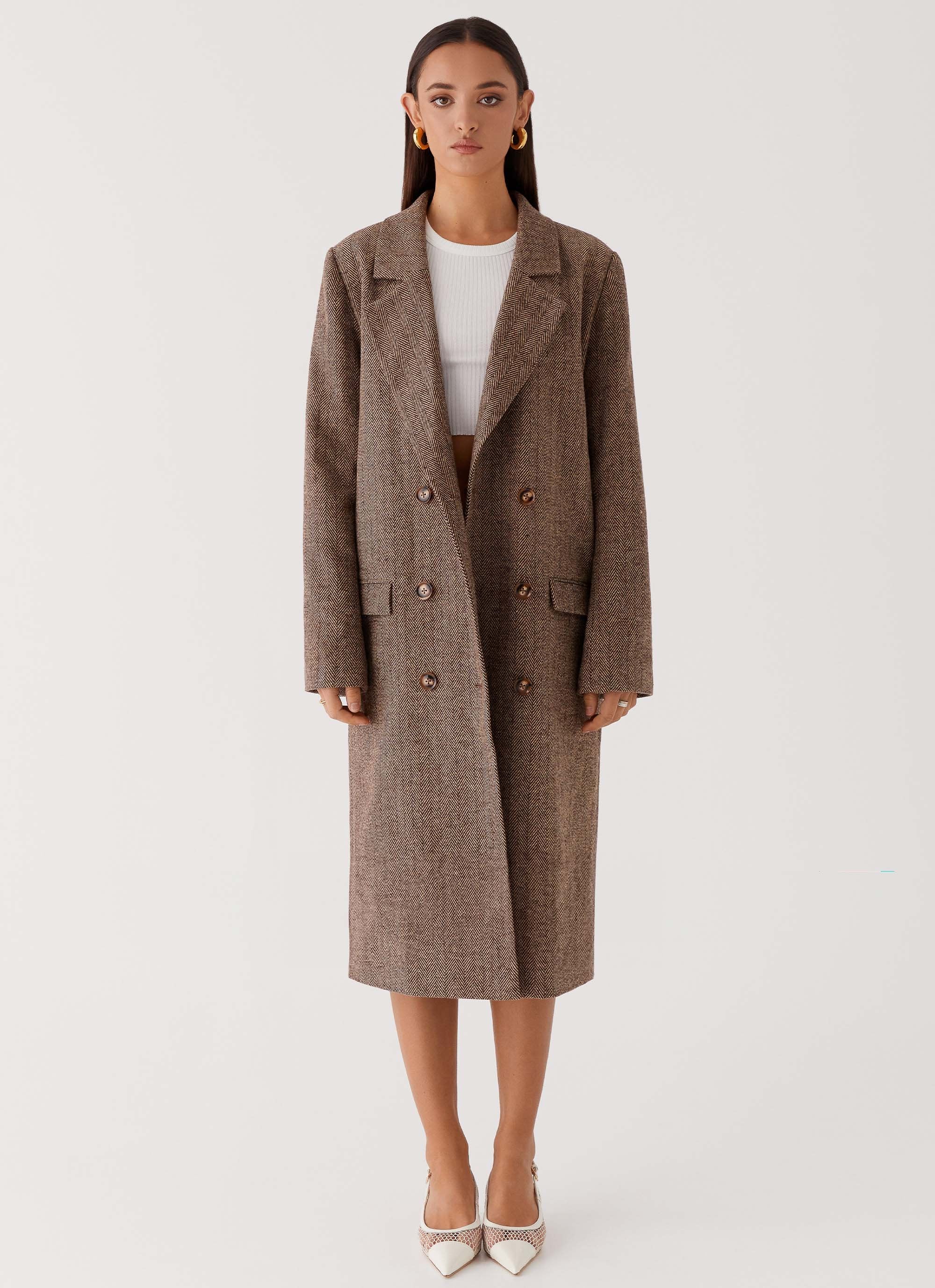 Since Way Back Longline Coat - Brown - Image 6