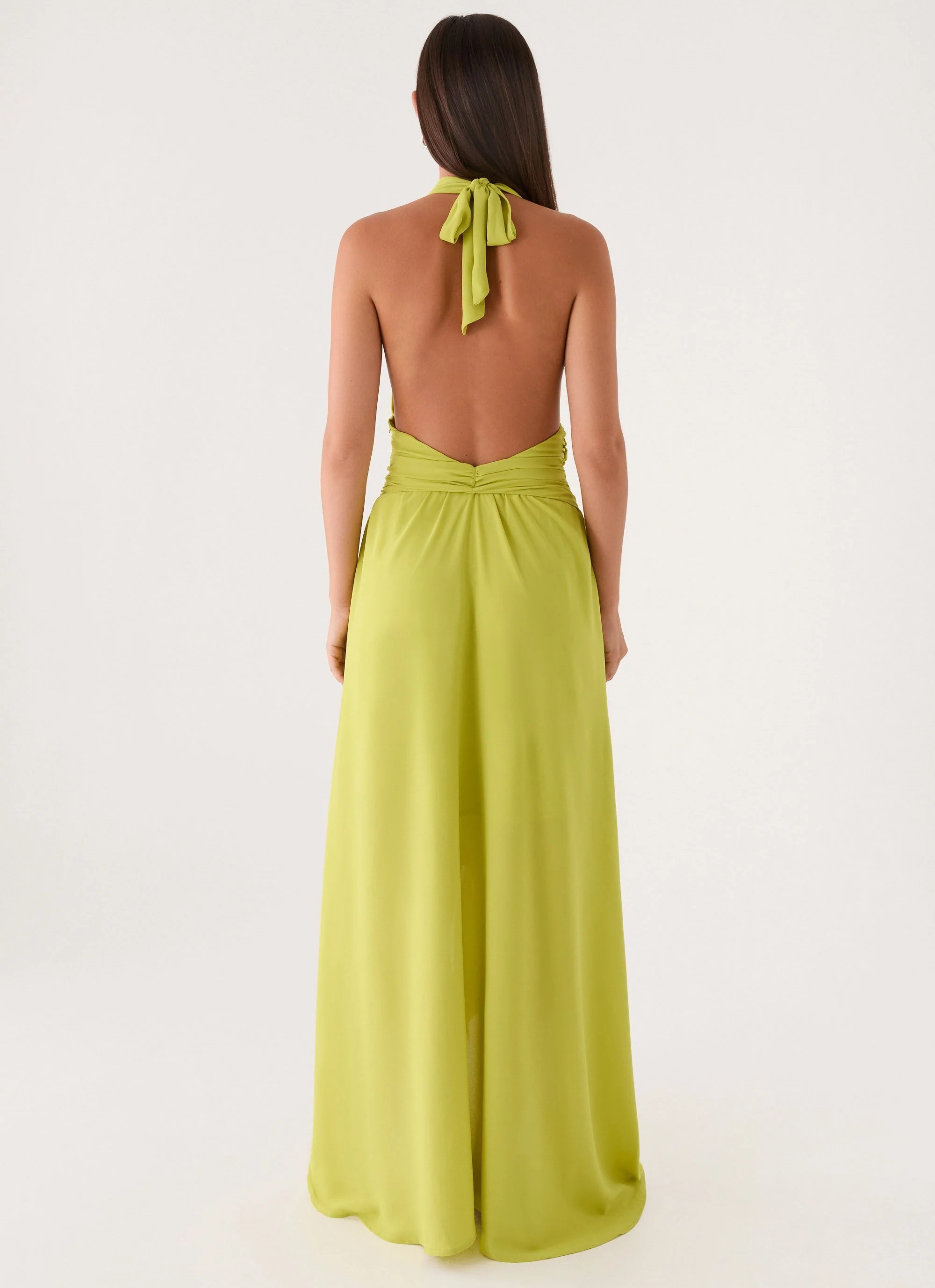 Sinead Halter Maxi Dress - Lime - Image 8