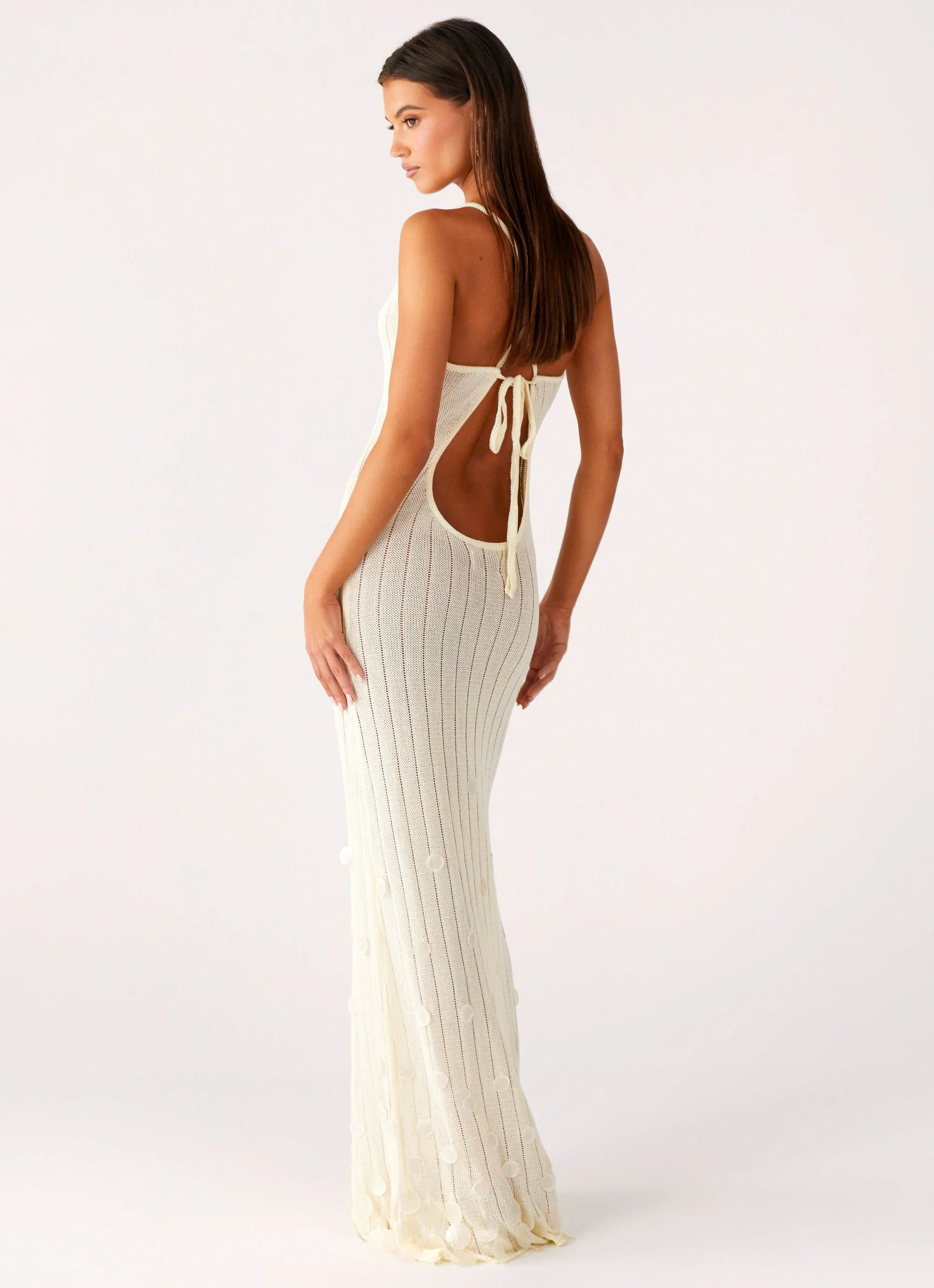 Siren Song Crochet Maxi Dress - Ivory - Image 4