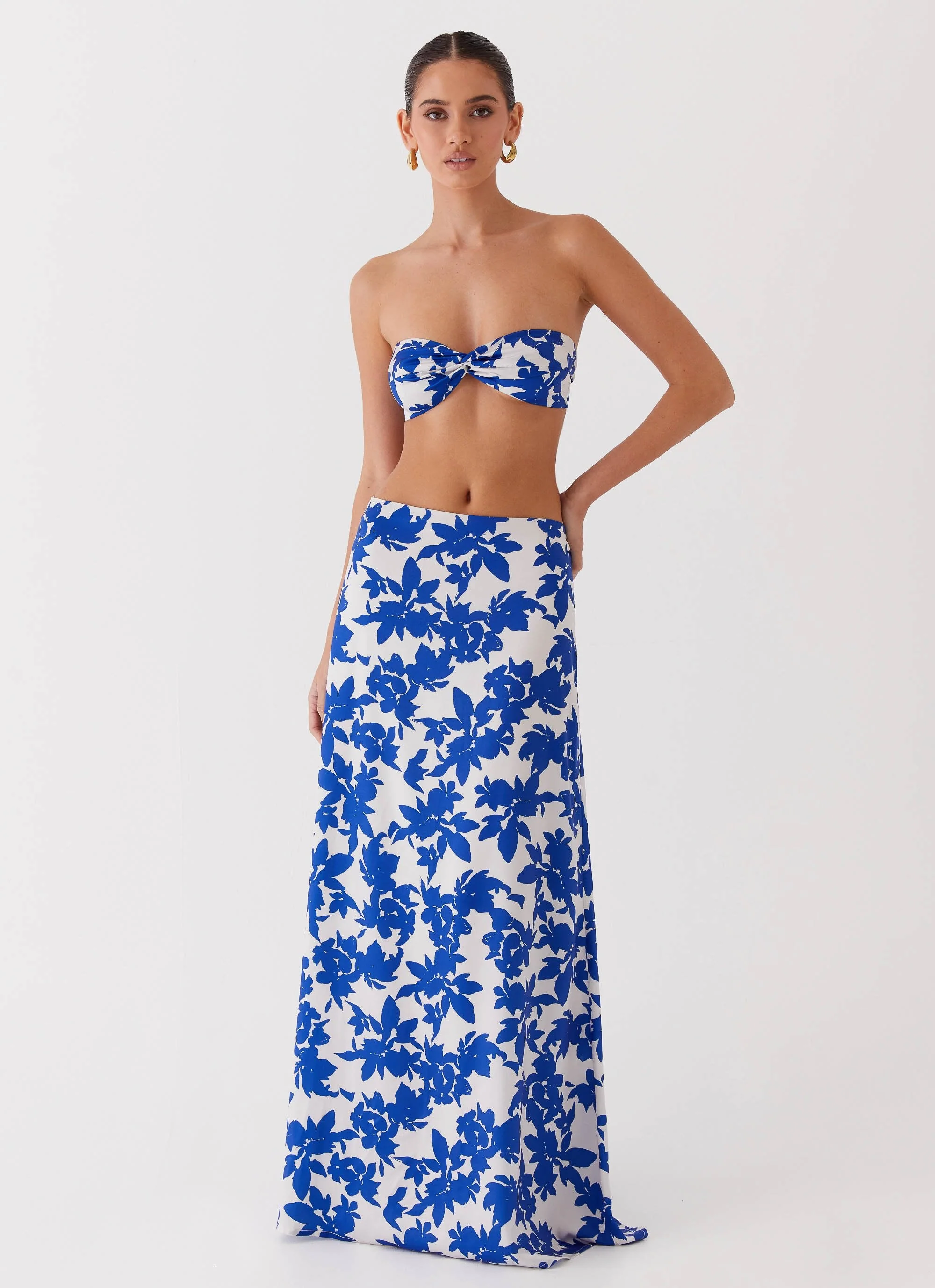 Sky Gaze Twist Top - Blue Floral - Image 5