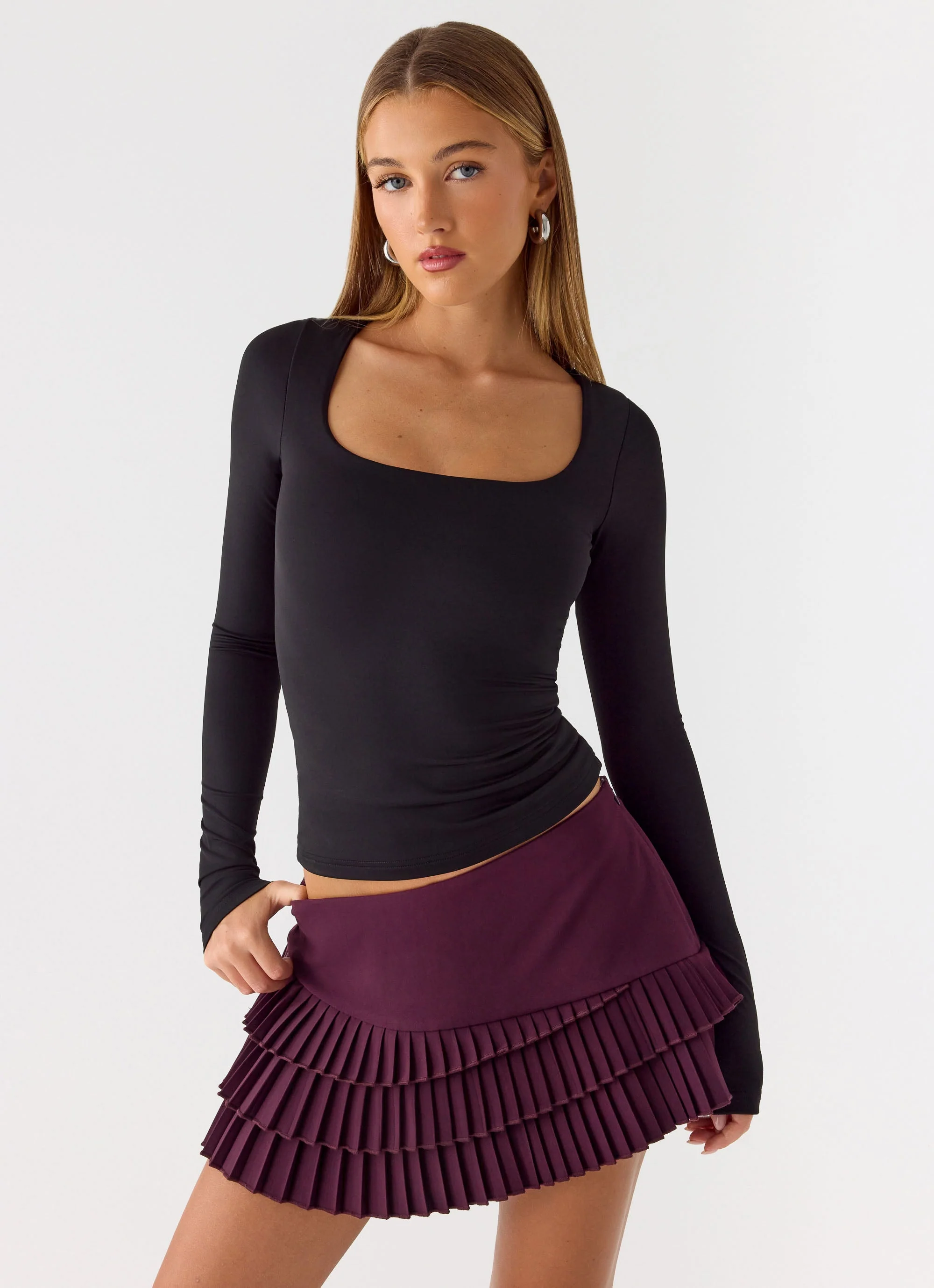 Skyler Mini Skort - Plum - Image 6
