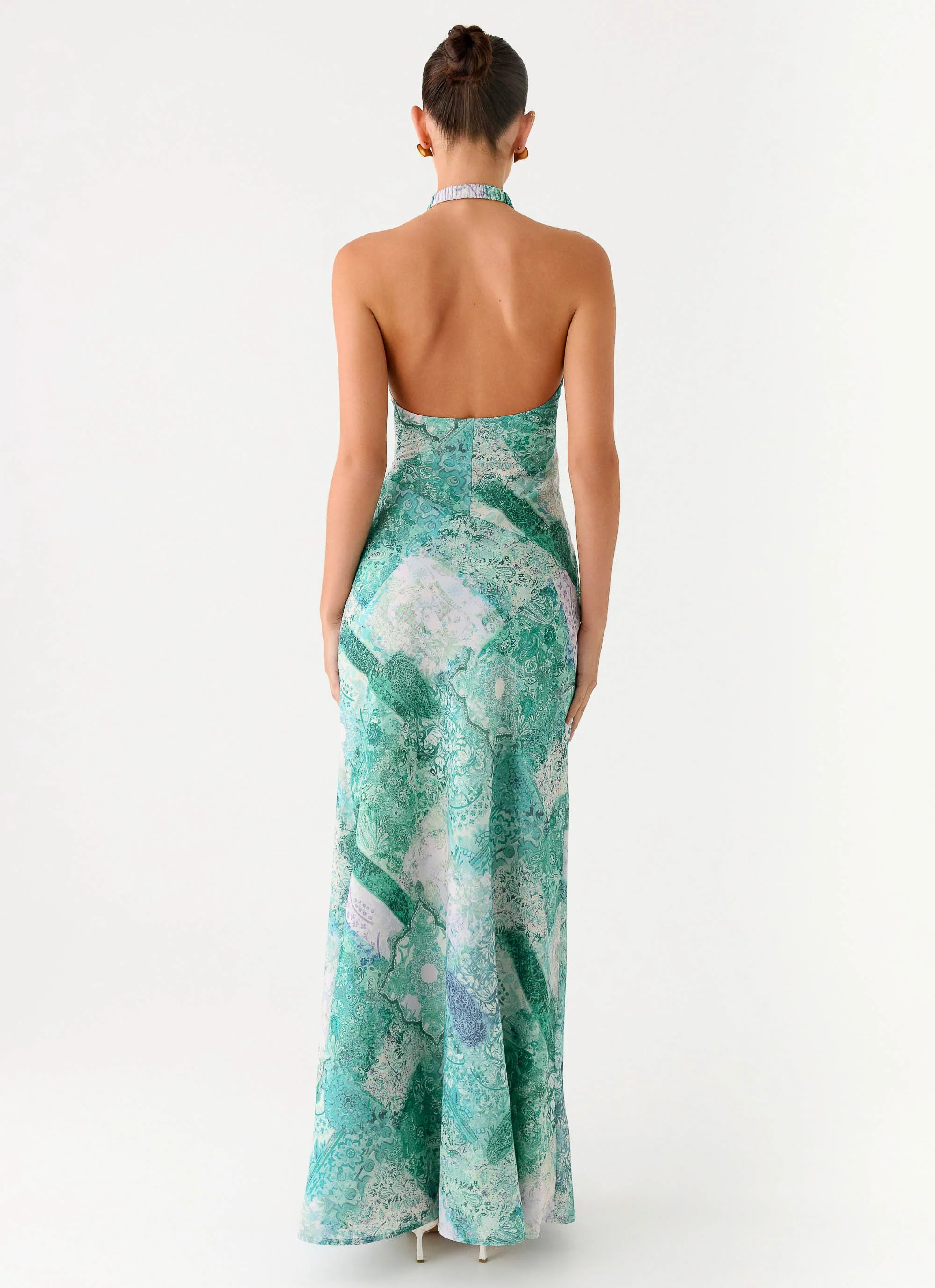So Chic Maxi Dress - Green Paisley - Image 2