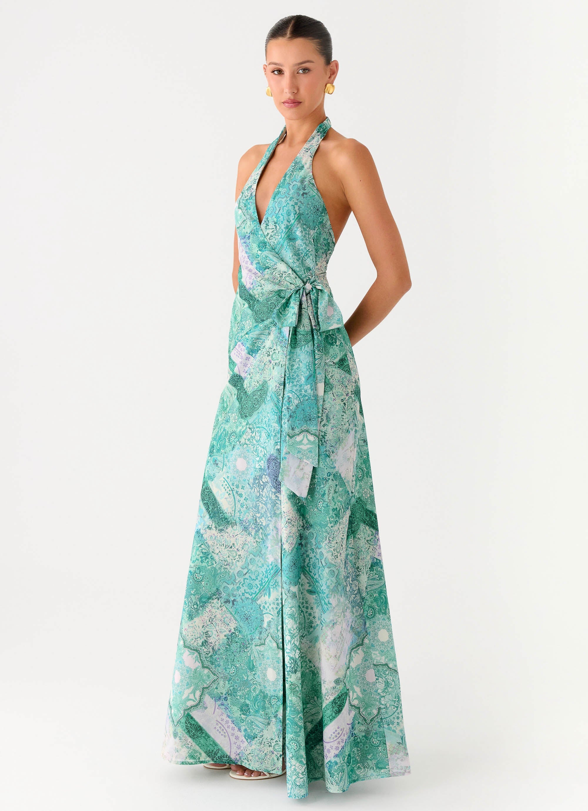 So Chic Maxi Dress - Green Paisley - Image 5