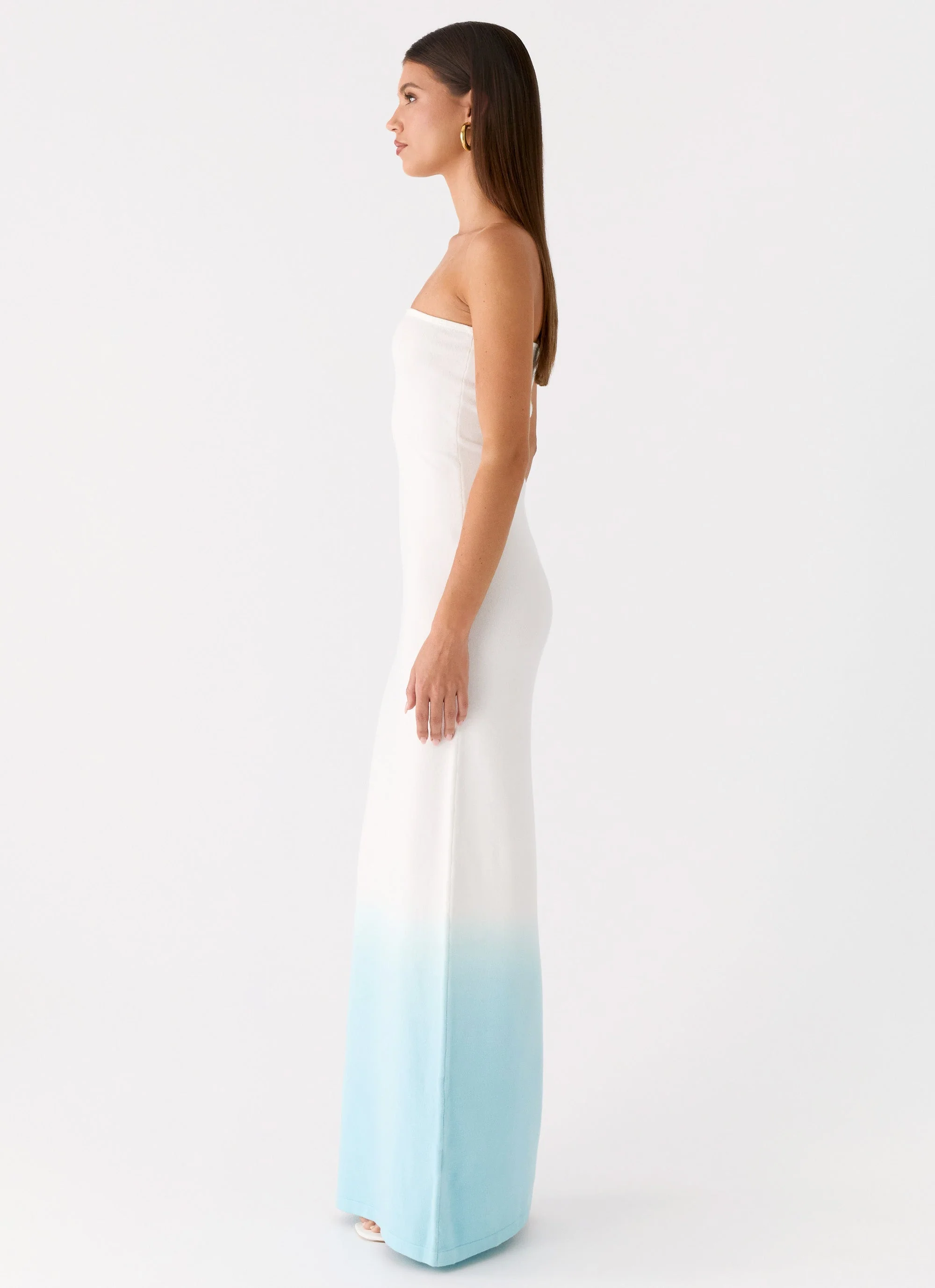 Soft Spoken Knit Maxi Dress - Blue Ombre - Image 2
