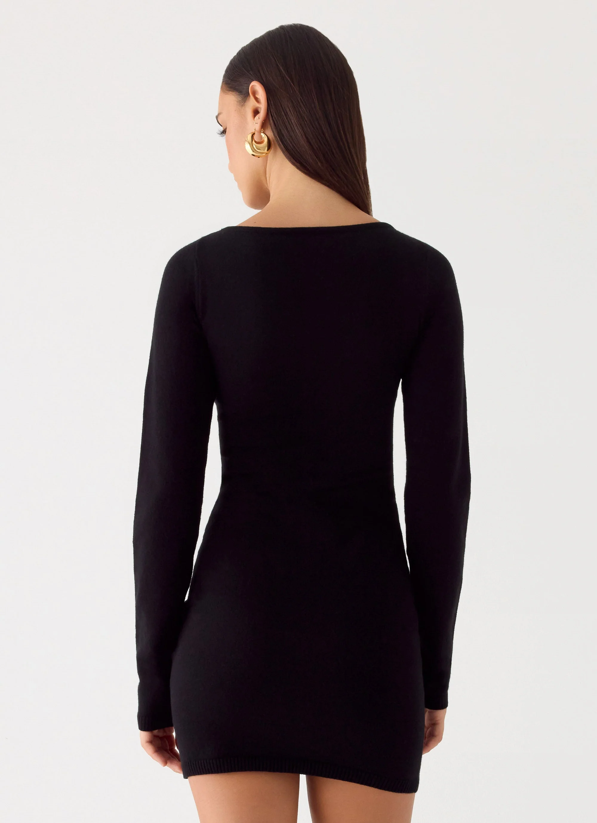 Soft Vision Knit Mini Dress - Black - Image 4