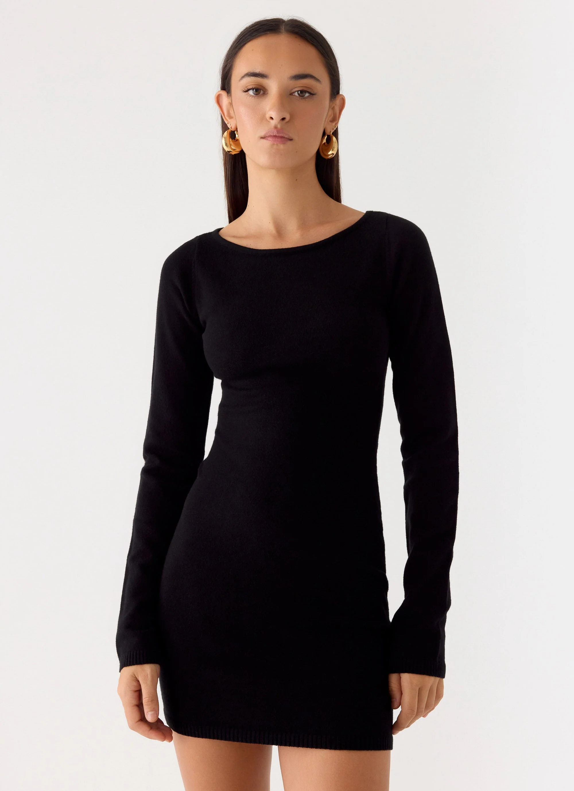 Soft Vision Knit Mini Dress - Black - Image 5