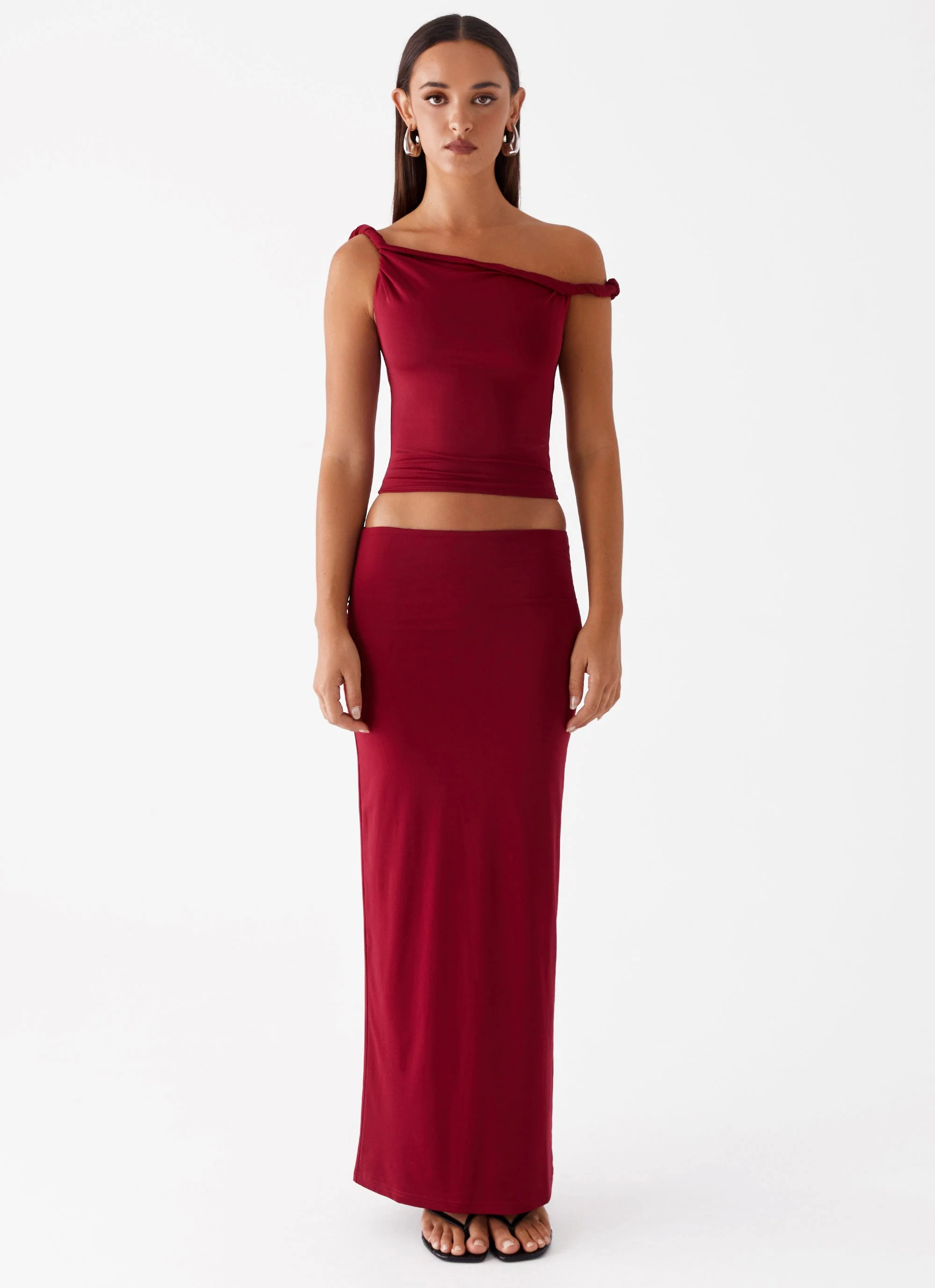 Solace Soul Maxi Skirt - Maroon - Image 2