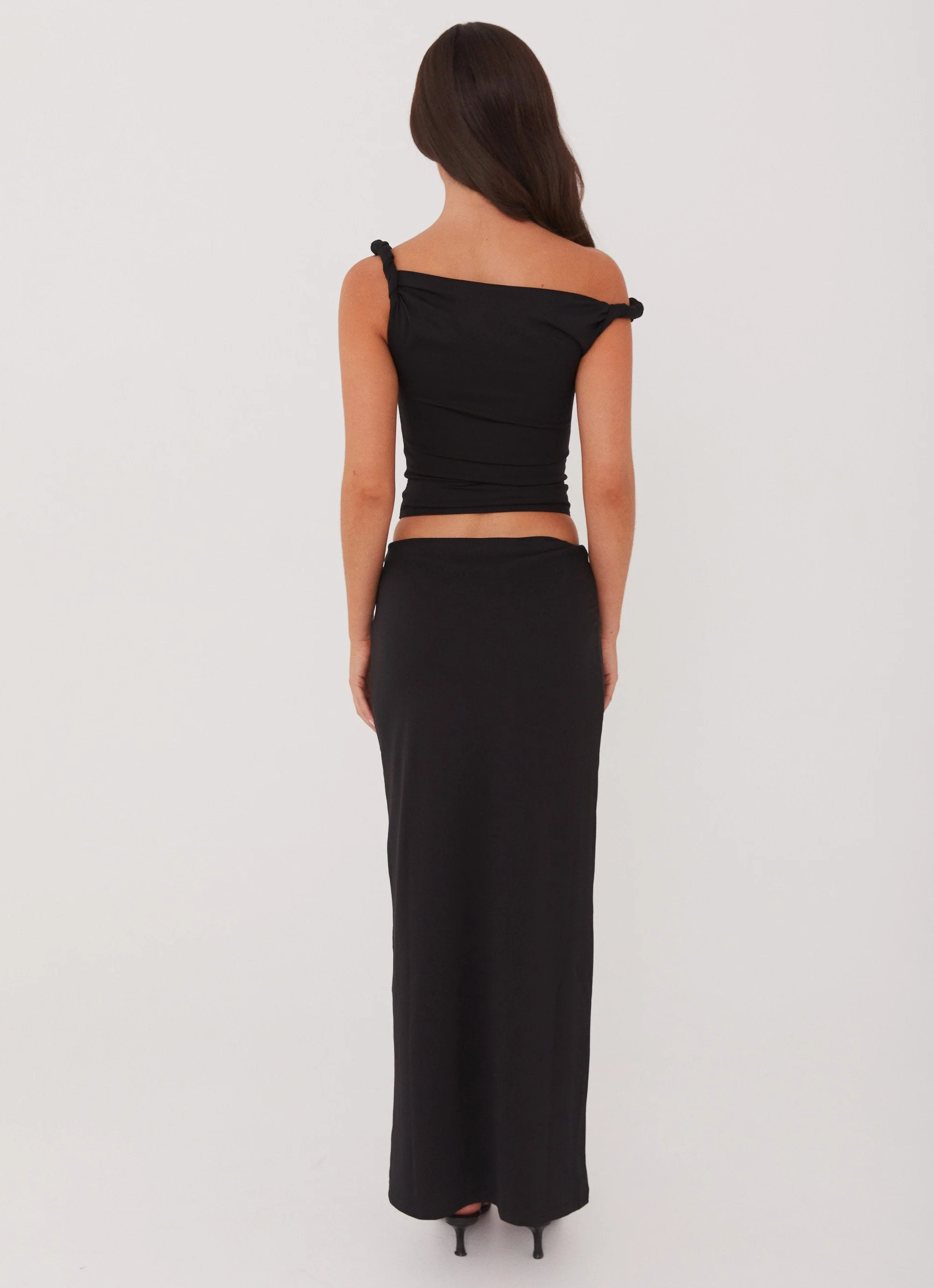 Solace Soul Twist Shoulder Top - Black - Image 4