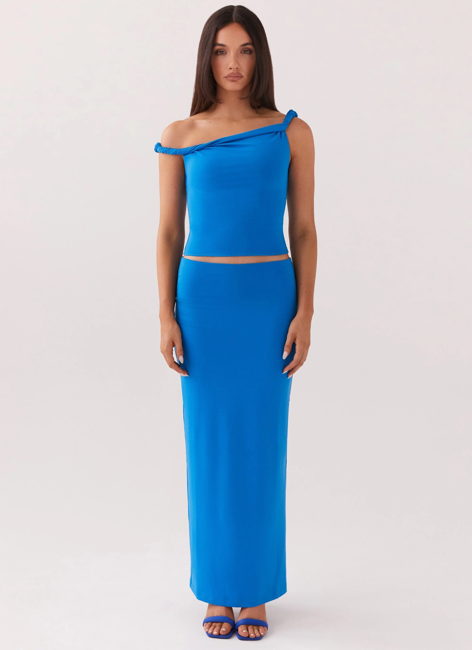 Solace Soul Twist Shoulder Top - Cobalt - Image 2
