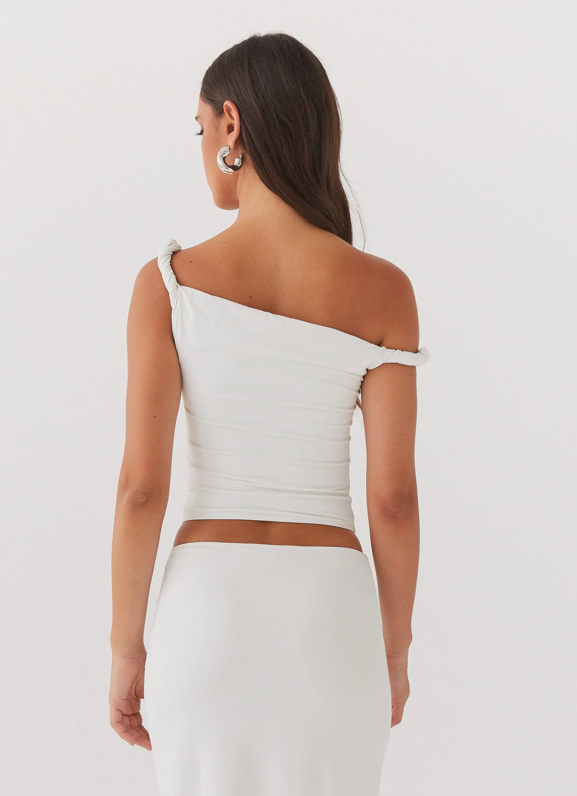 Solace Soul Twist Shoulder Top - Ivory - Image 4