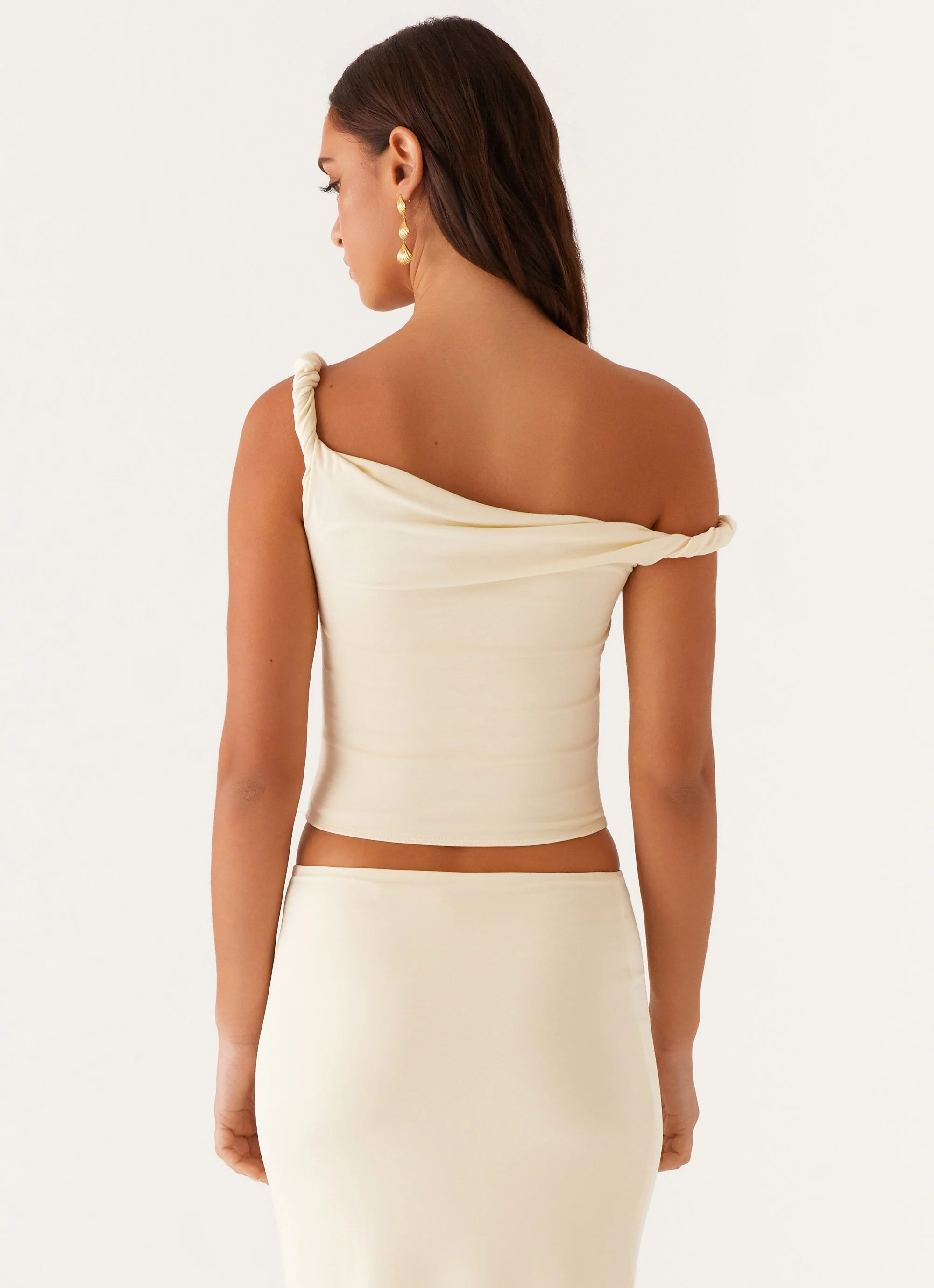 Solace Soul Twist Shoulder Top - Yellow - Image 5