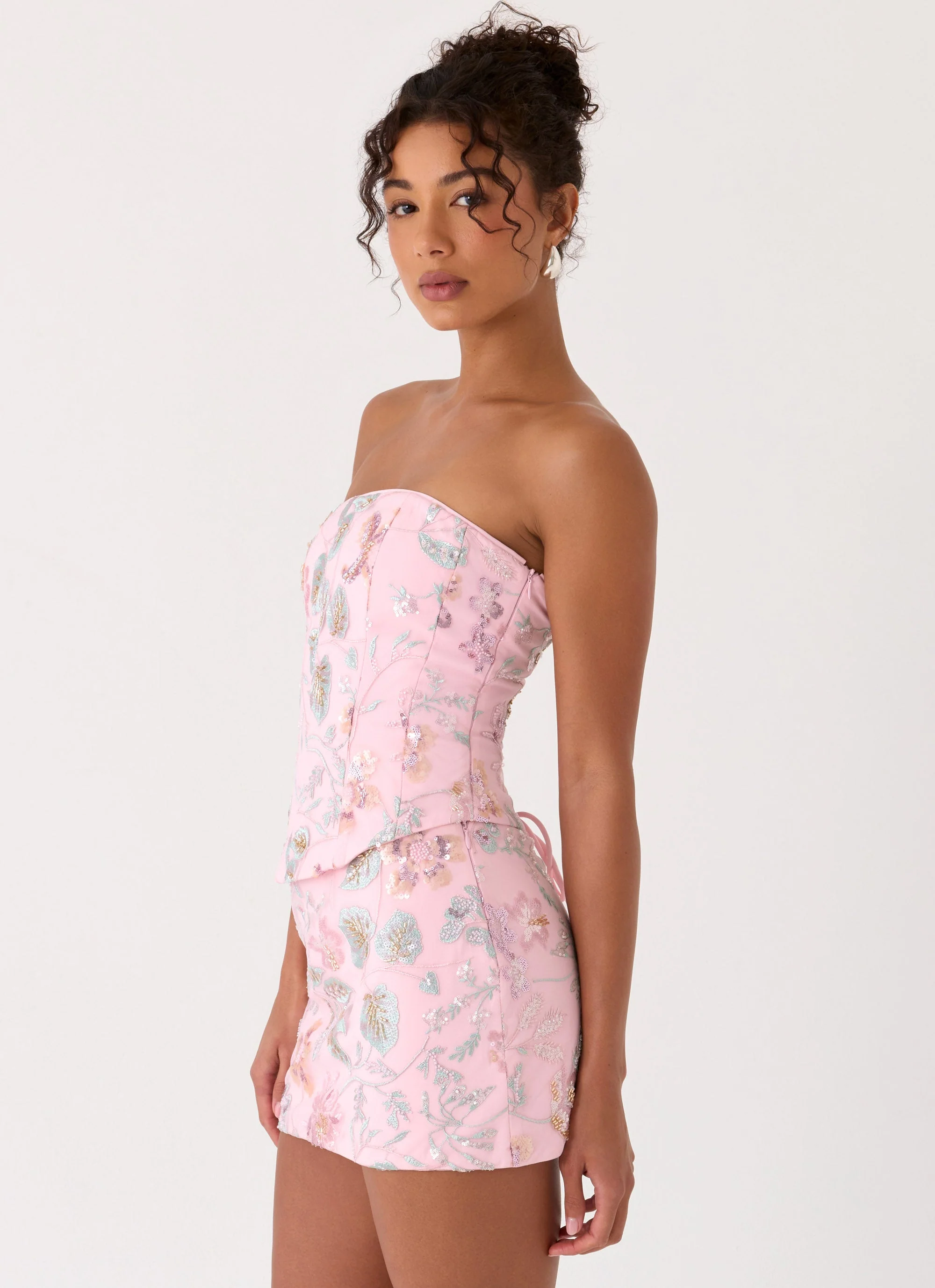 Solaire Strapless Corset Top - Pink - Image 4