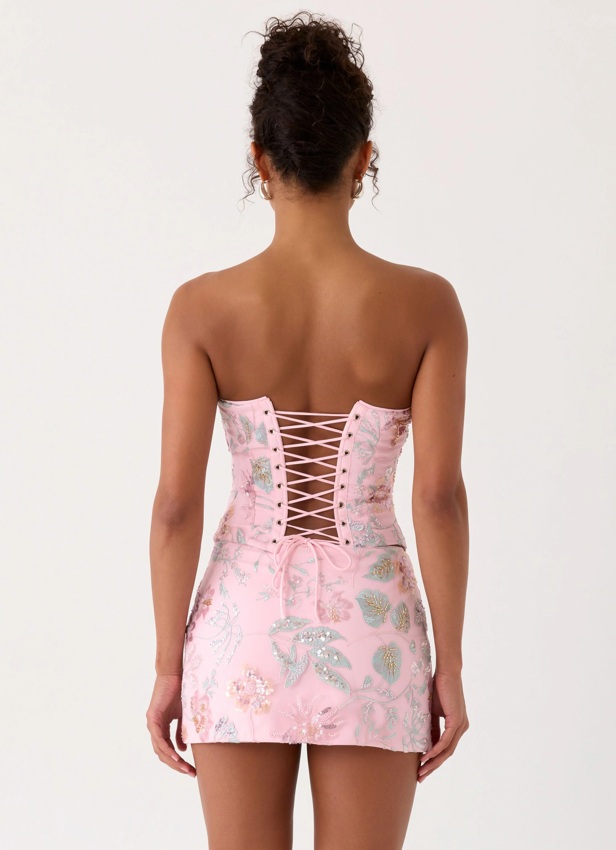 Solaire Strapless Corset Top - Pink - Image 5