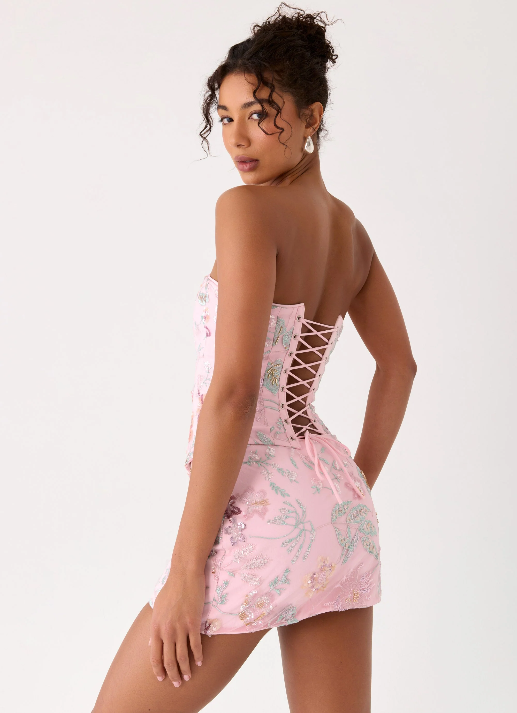 Solaire Strapless Corset Top - Pink - Image 6