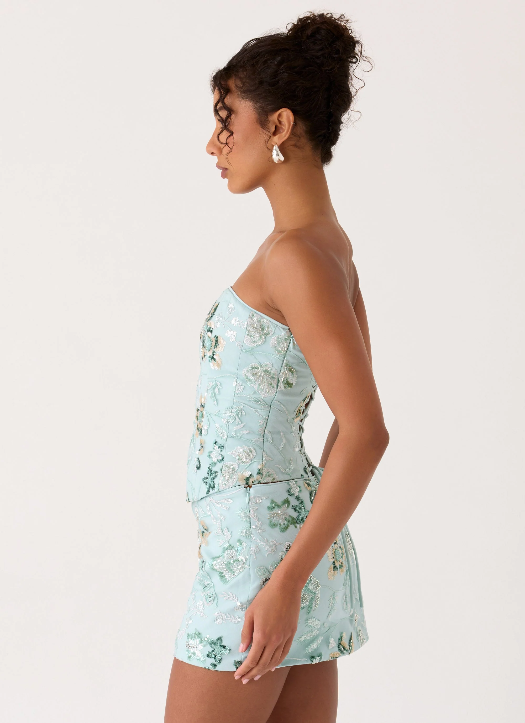 Solaire Strapless Corset Top - Pistachio - Image 6